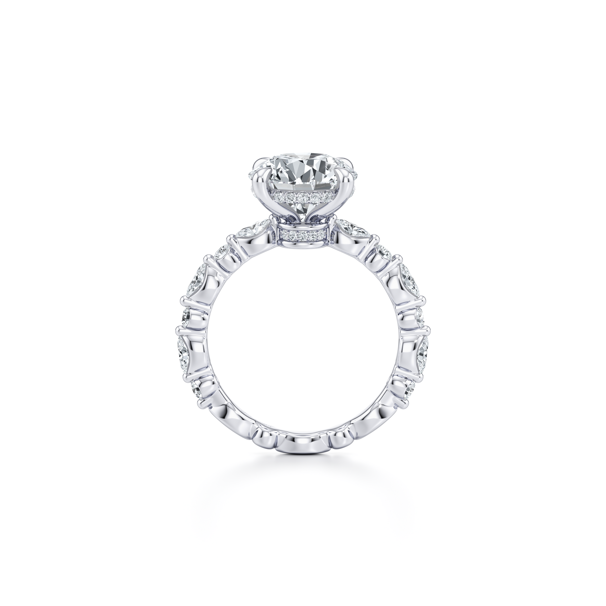 Vivienne Heritage Oval Solitaire Lab Diamond Engagement Ring - view 3
