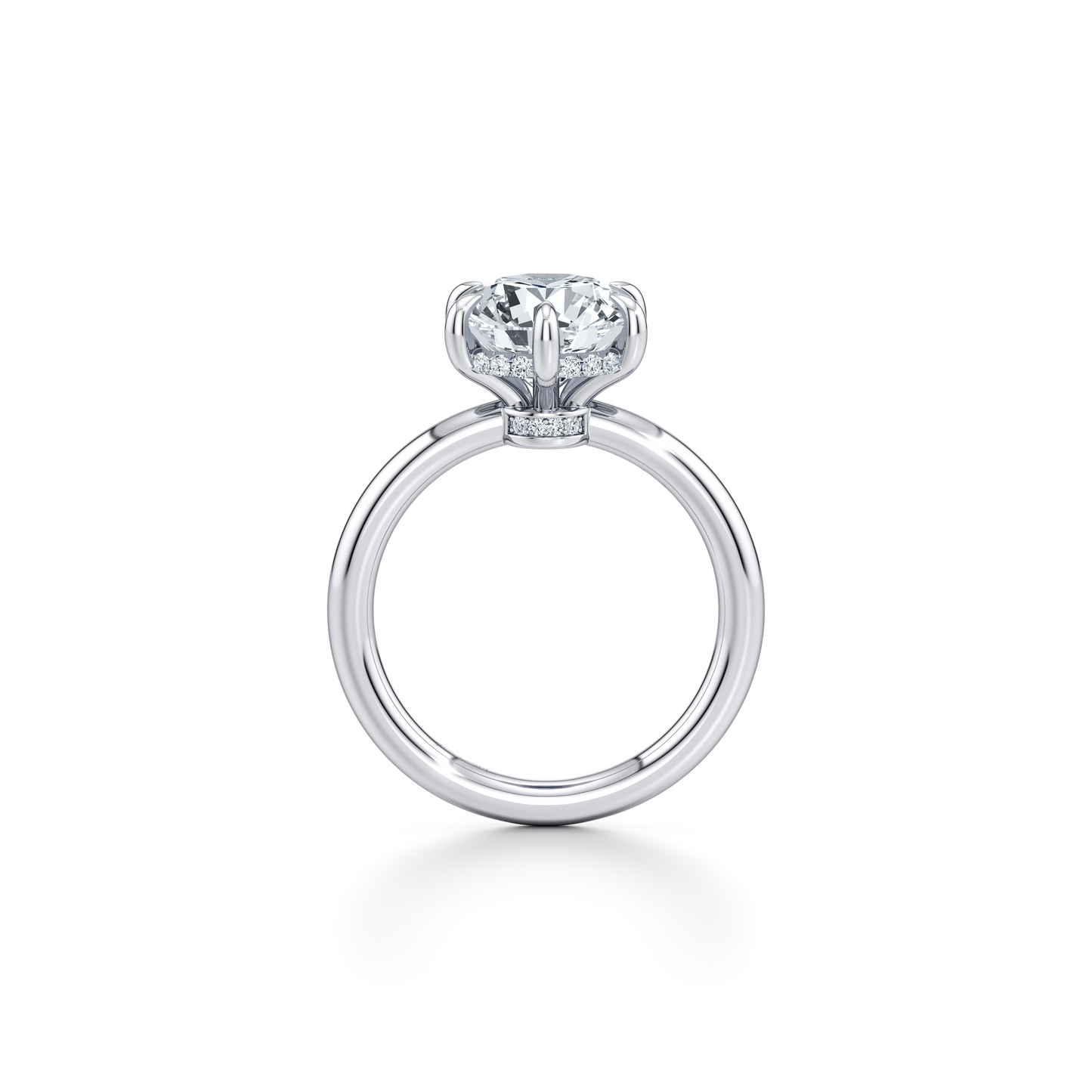 Audrey Round Cut 6-Prong Solitaire Lab Diamond Engagement Ring - view 3