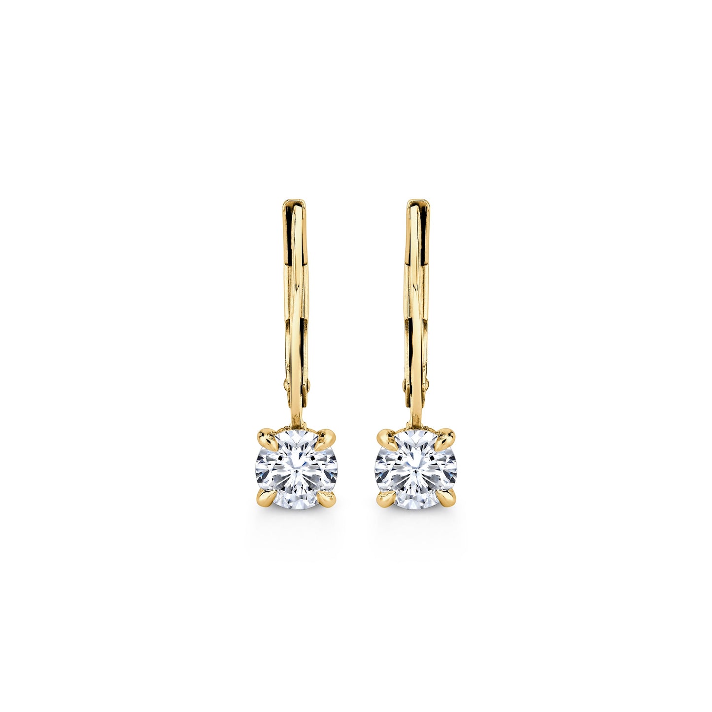 Chelsea Round Brilliant Leverback Earrings - view 4
