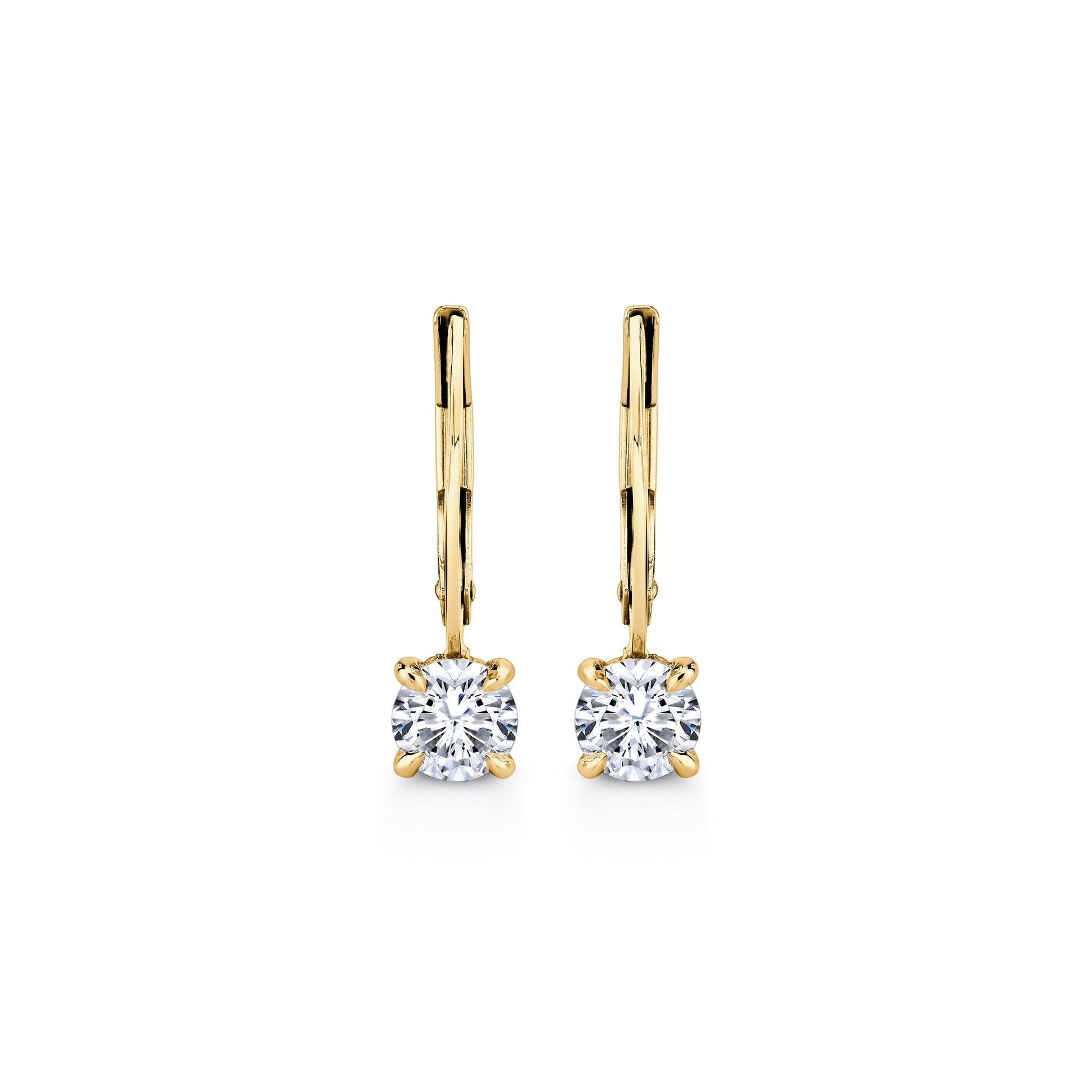 Chelsea Round Brilliant Leverback Earrings - view 4