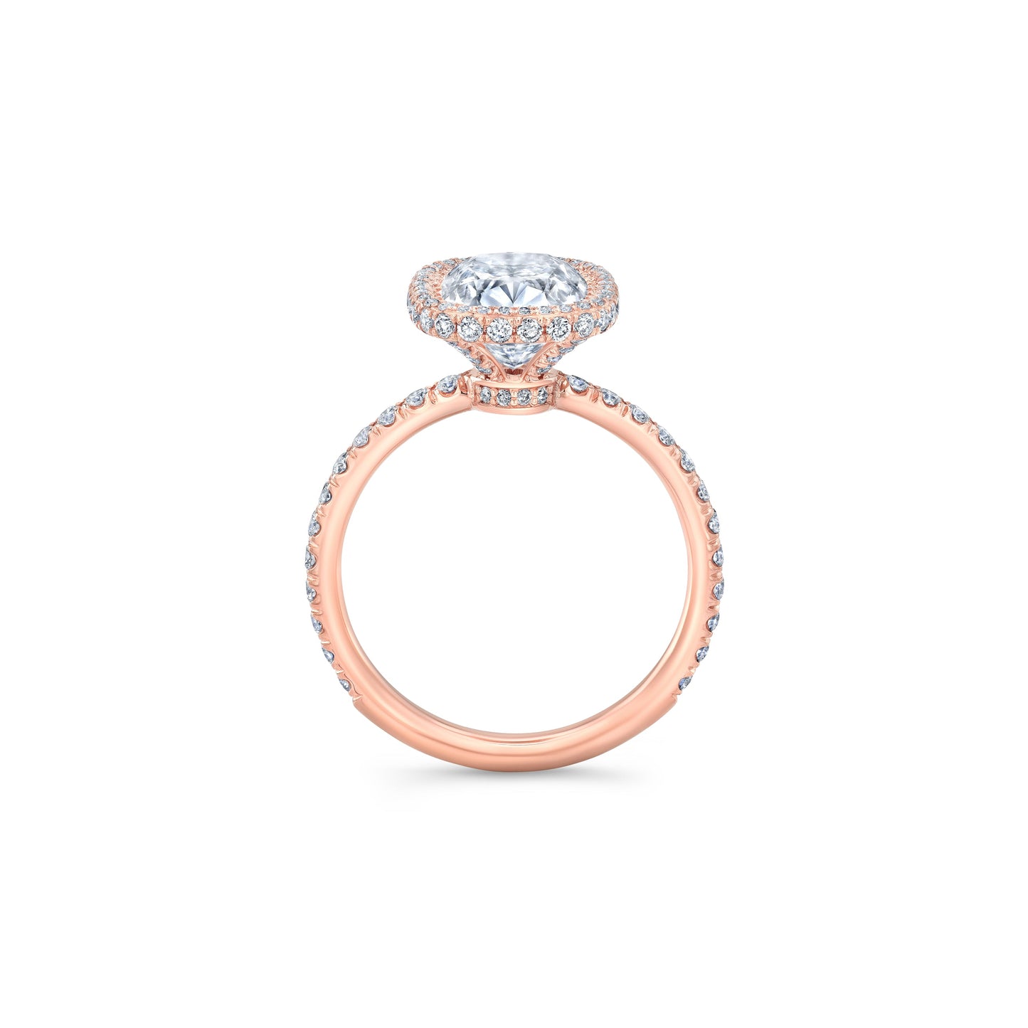 Alyssa Antique Cushion Invisible Halo Lab Diamond Engagement Ring - view 3