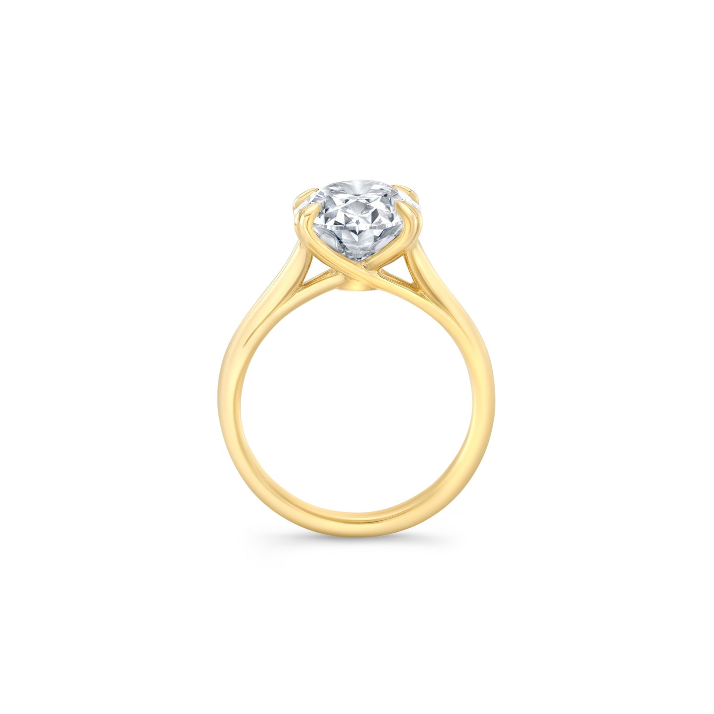 Elle Oval Solitaire Lab Diamond Engagement Ring - view 3