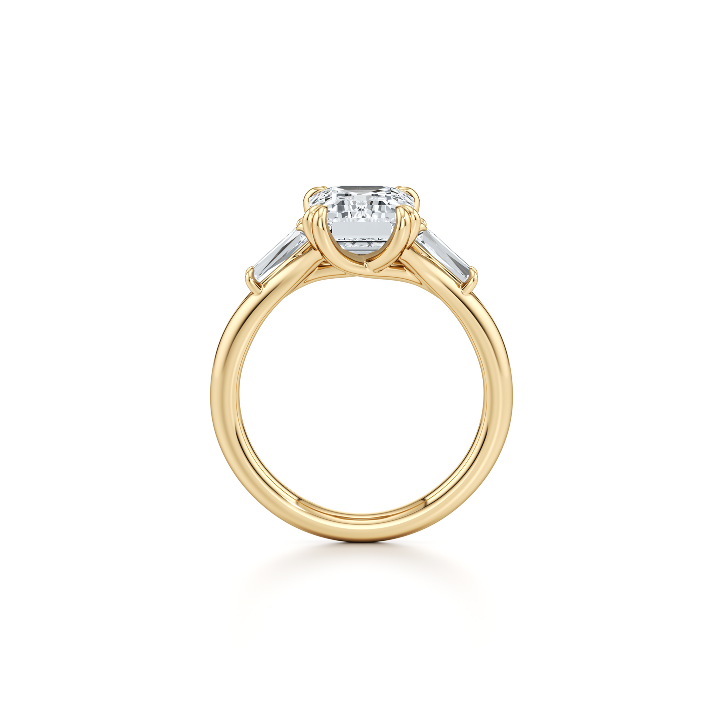 High Jewelry | Jane Emerald Three Stone Engagement Ring - view 4