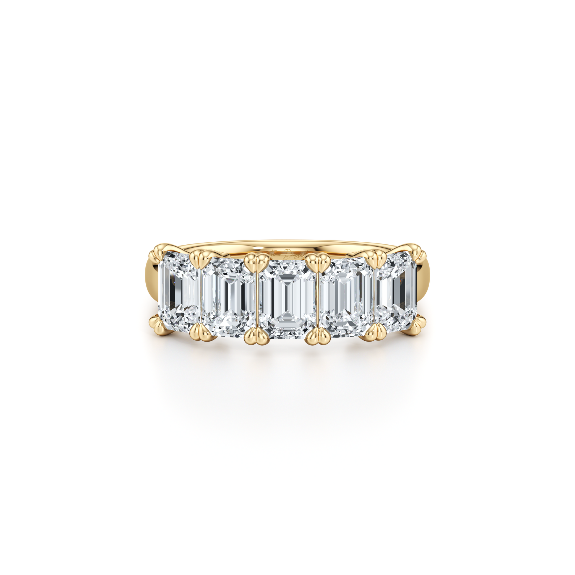 Elle 5-Stone Emerald Lab Diamond Band - view 4