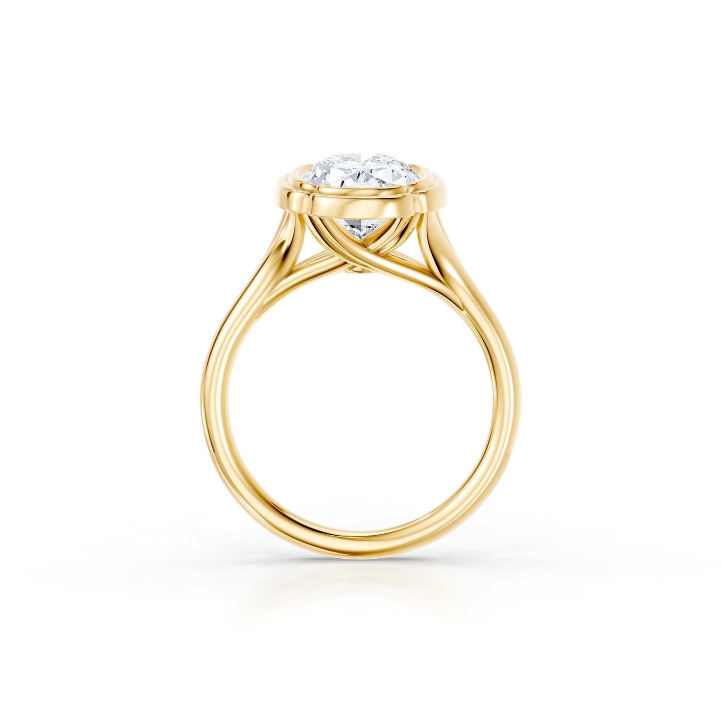 Doree Oval Solitaire Lab Diamond Engagement Ring - view 9