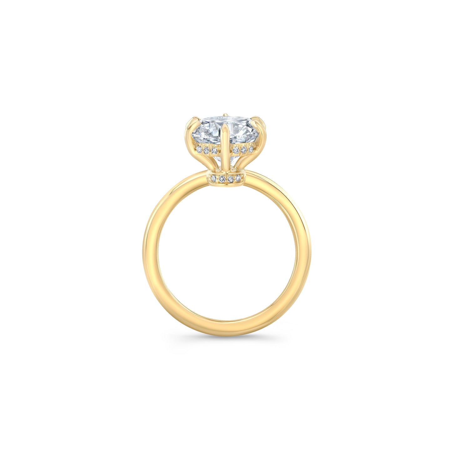 Audrey Round Cut 6-Prong Solitaire Lab Diamond Engagement Ring - view 7
