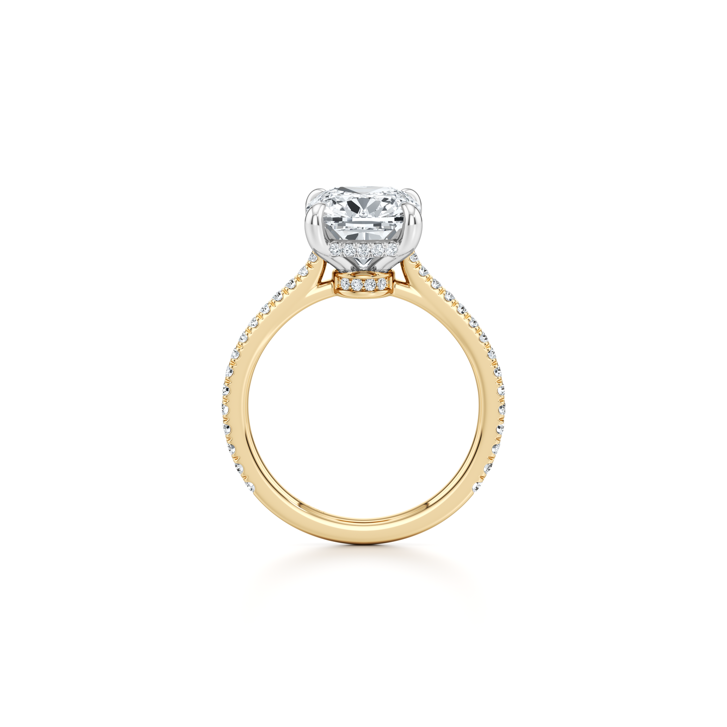 Chelsea Antique Cushion Solitaire Lab Diamond Engagement Ring - view 7