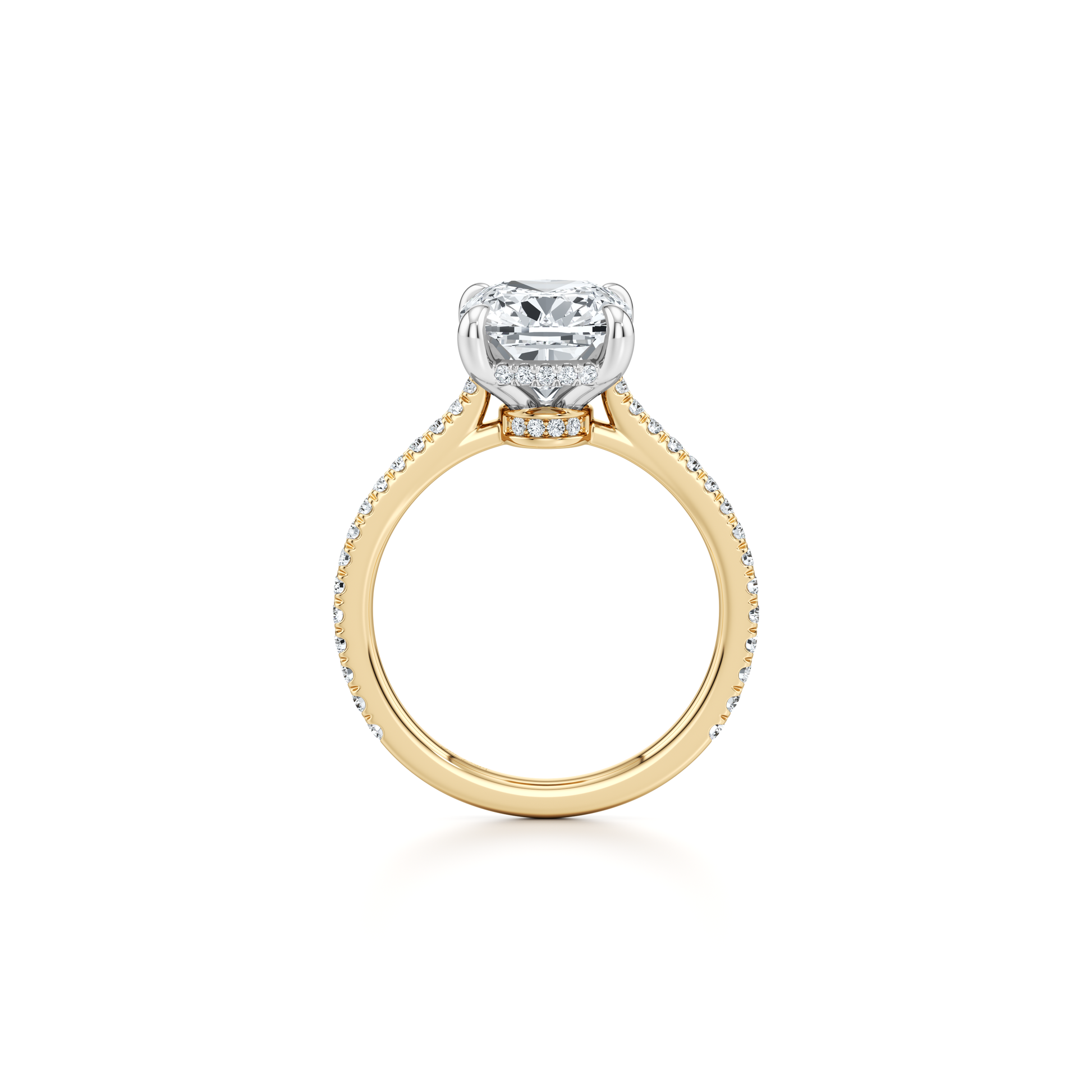 Chelsea Antique Cushion Solitaire Lab Diamond Engagement Ring - view 7