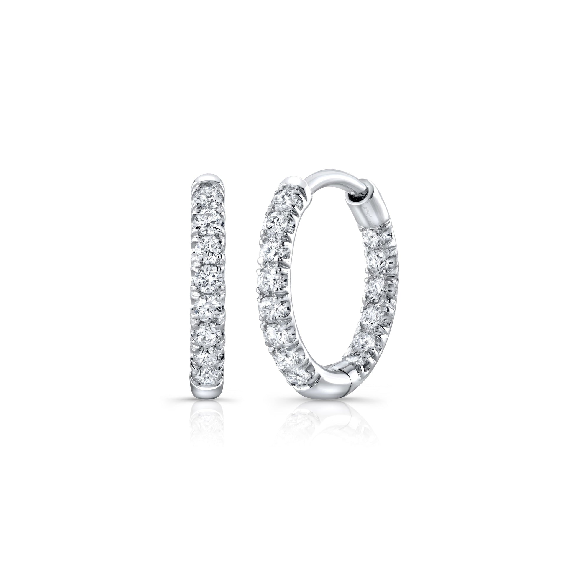 Audrey Inside Out Lab Diamond Pave Huggies - view 4