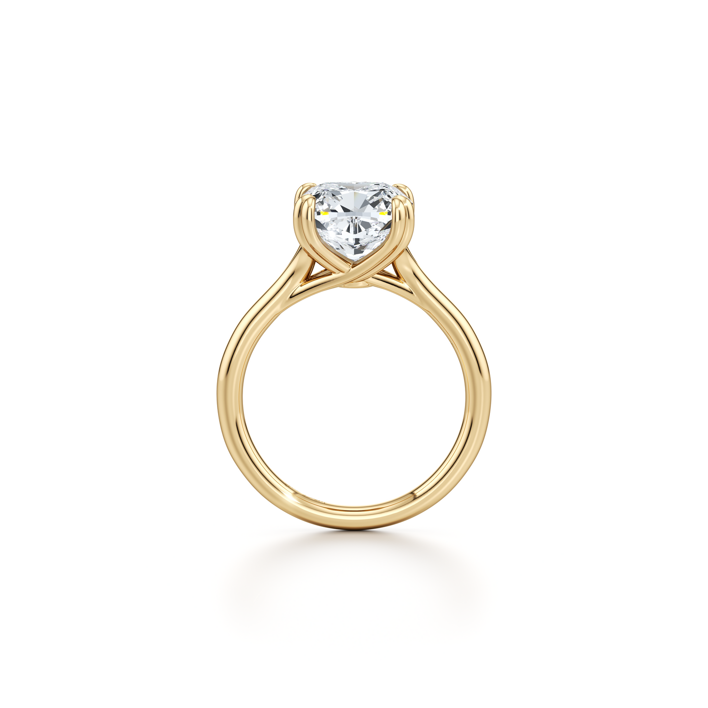 Elle Elongated Cushion Solitaire Lab Diamond Engagement Ring - view 3