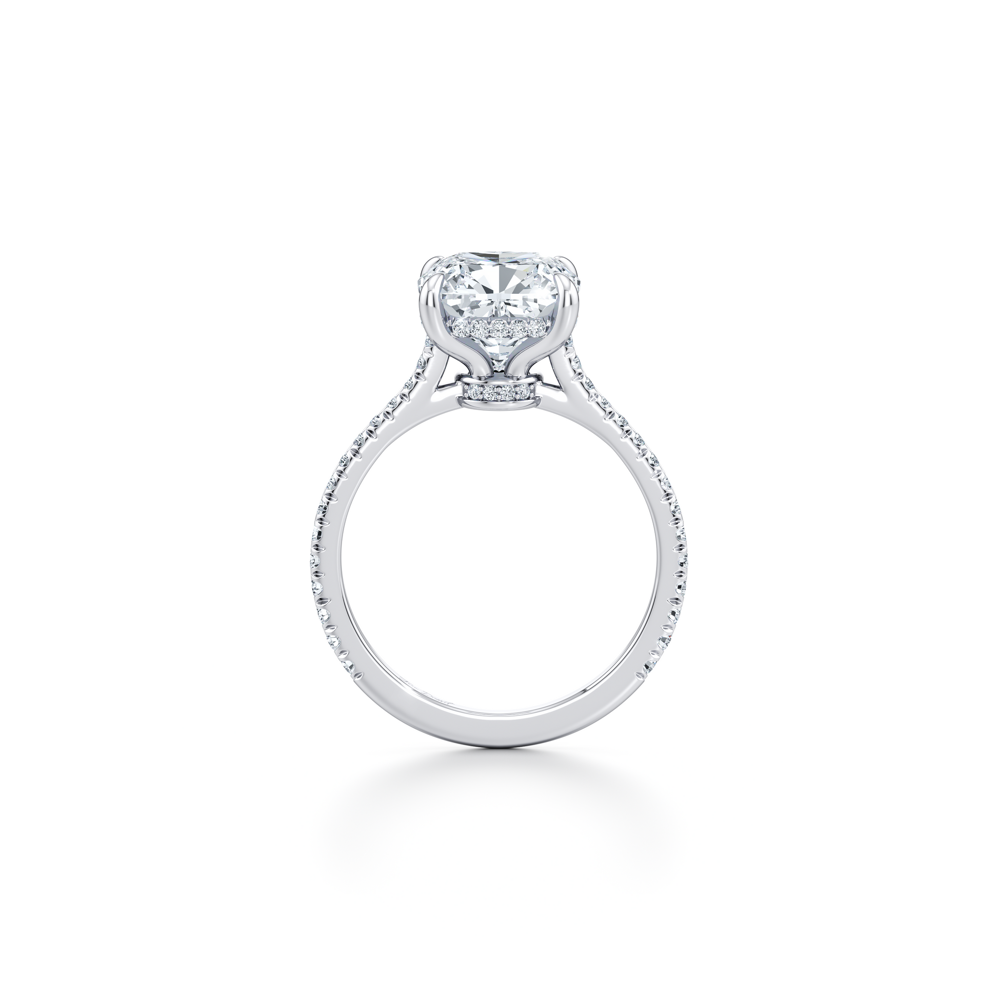 Chelsea Cushion Solitaire Lab Diamond Engagement Ring - view 9