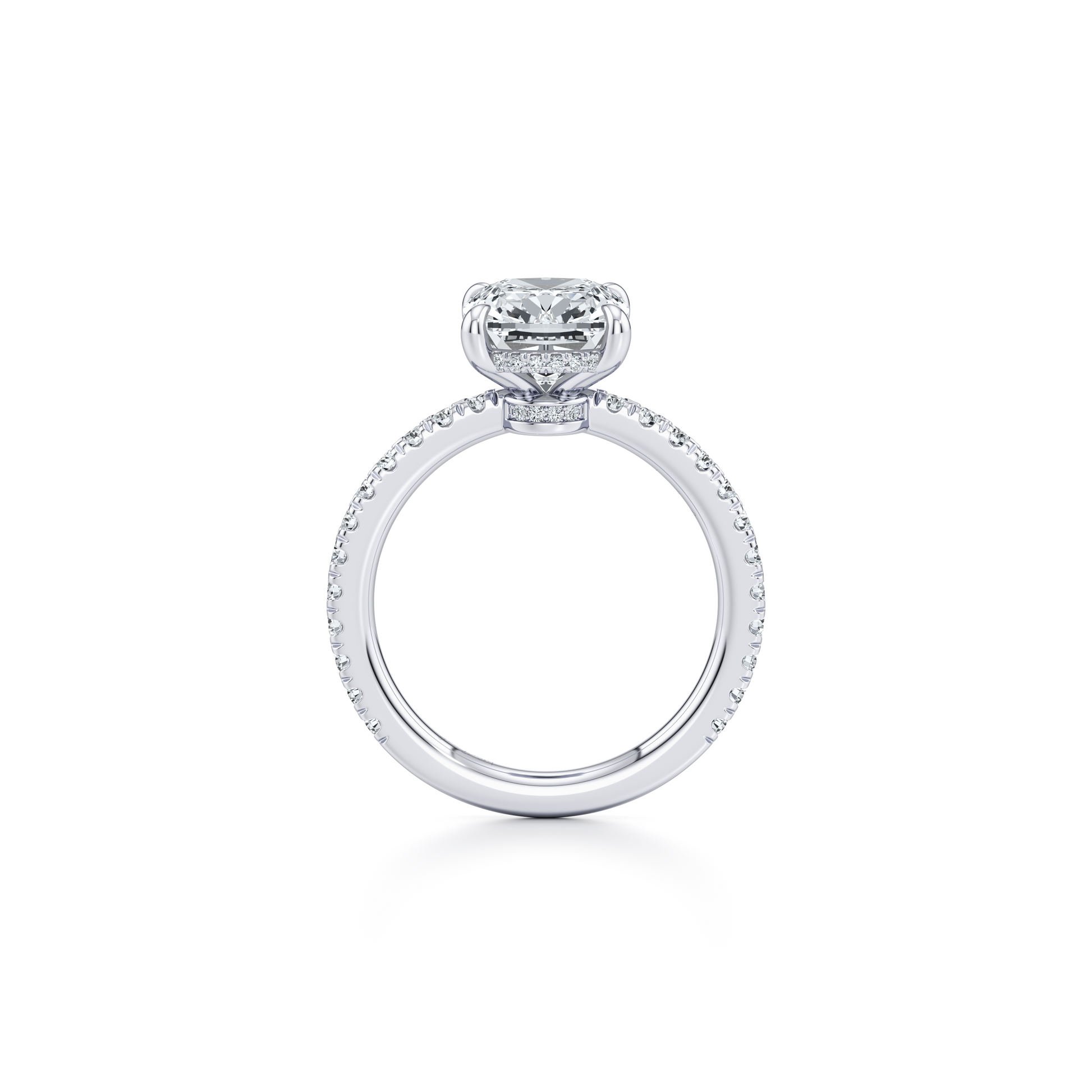 Audrey Antique Cushion Cut Solitaire Lab Diamond Engagement Ring - view 7