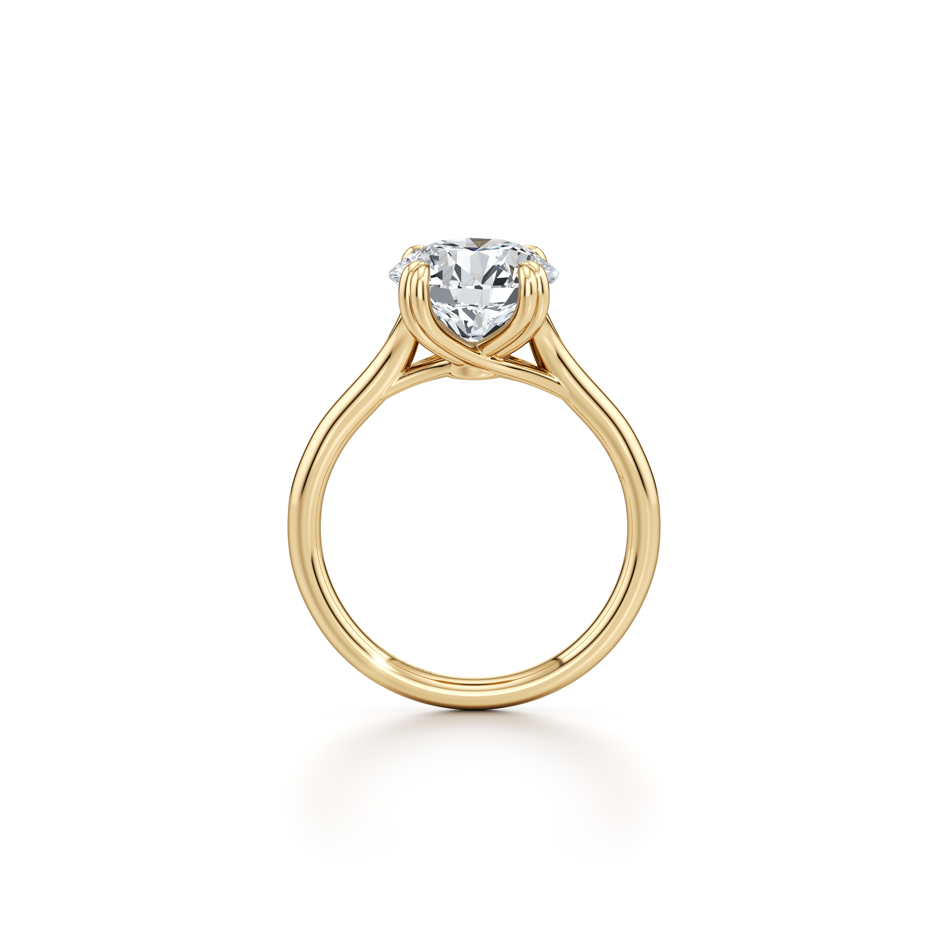 Elle Round Brilliant Solitaire Lab Diamond Engagement Ring - view 11