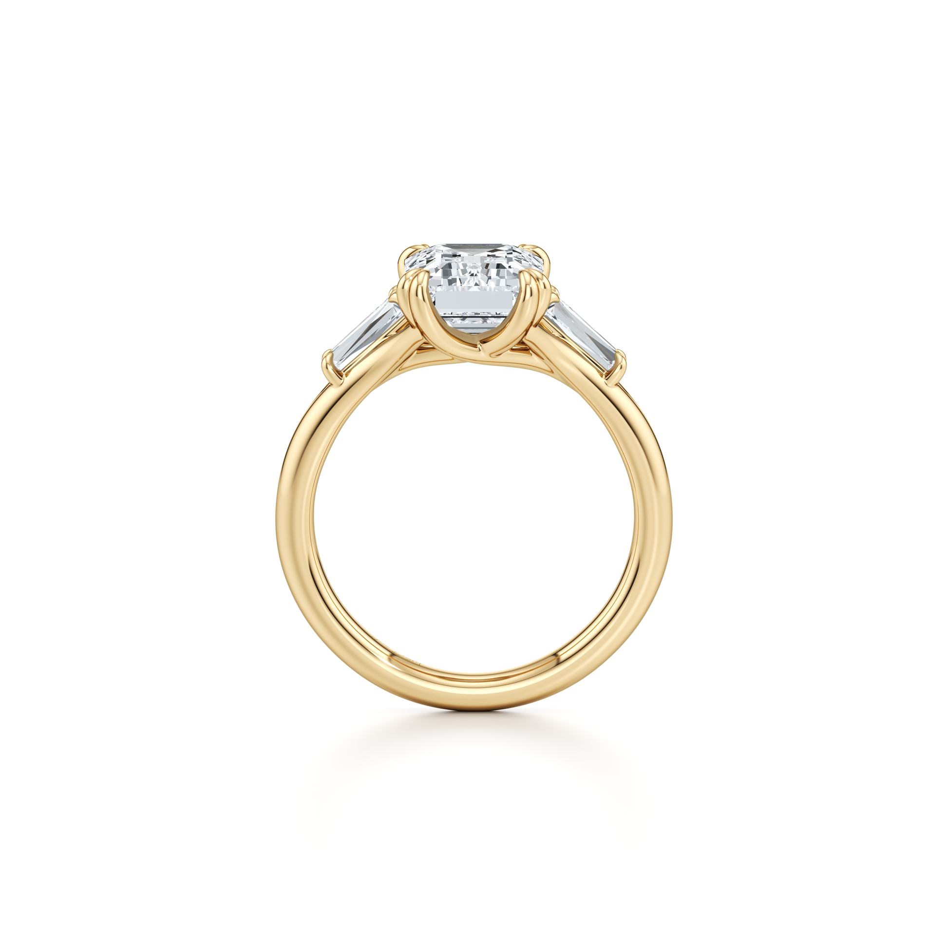Jane Emerald Three Stone Engagement Ring - view 4