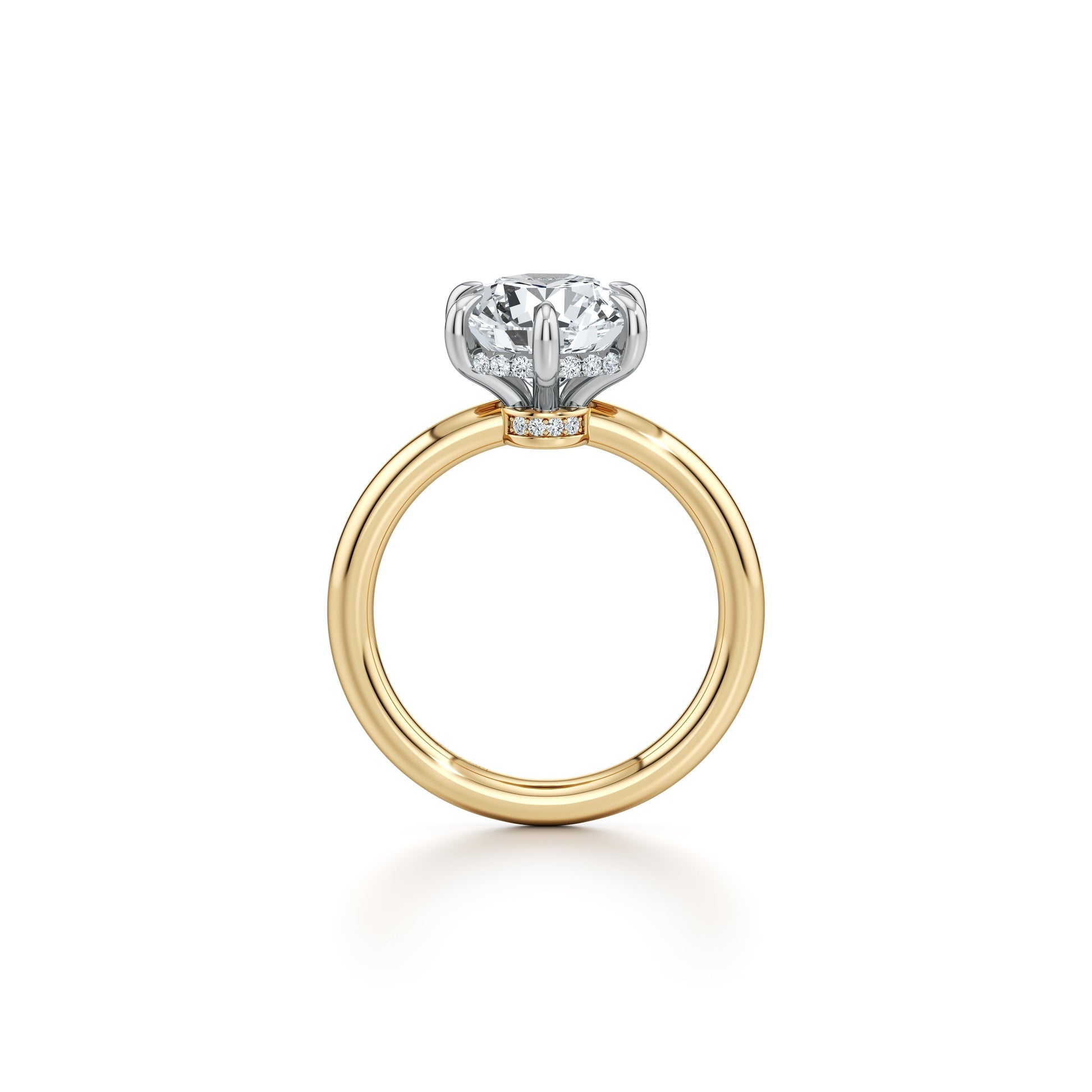 Audrey Round Cut 6-Prong Solitaire Lab Diamond Engagement Ring - view 11