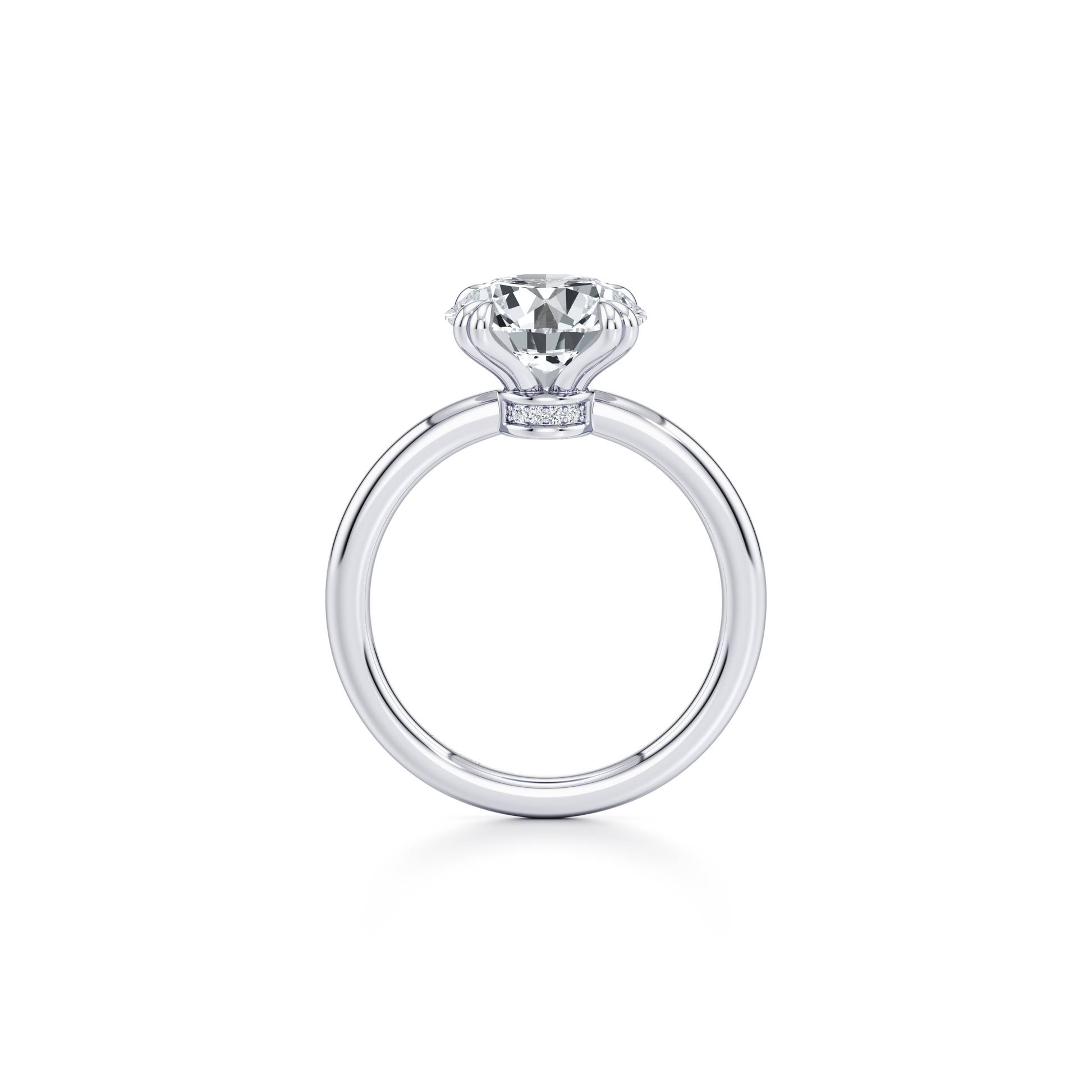 Audrey Signature Double Prong Antique Cushion Lab Diamond Engagement Ring - view 3
