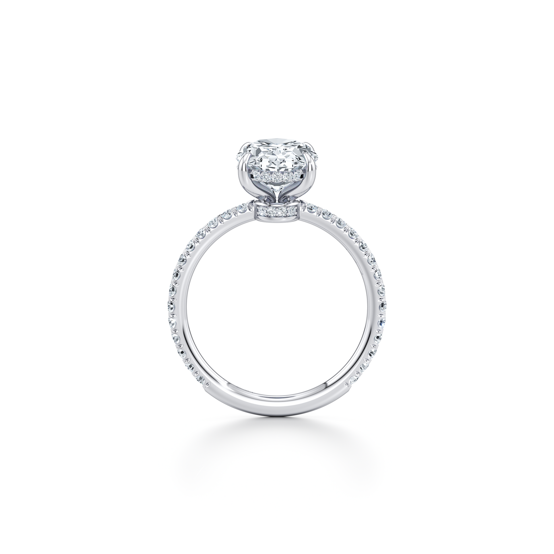 Audrey Oval Shape Solitaire Lab Diamond Engagement Ring - view 3