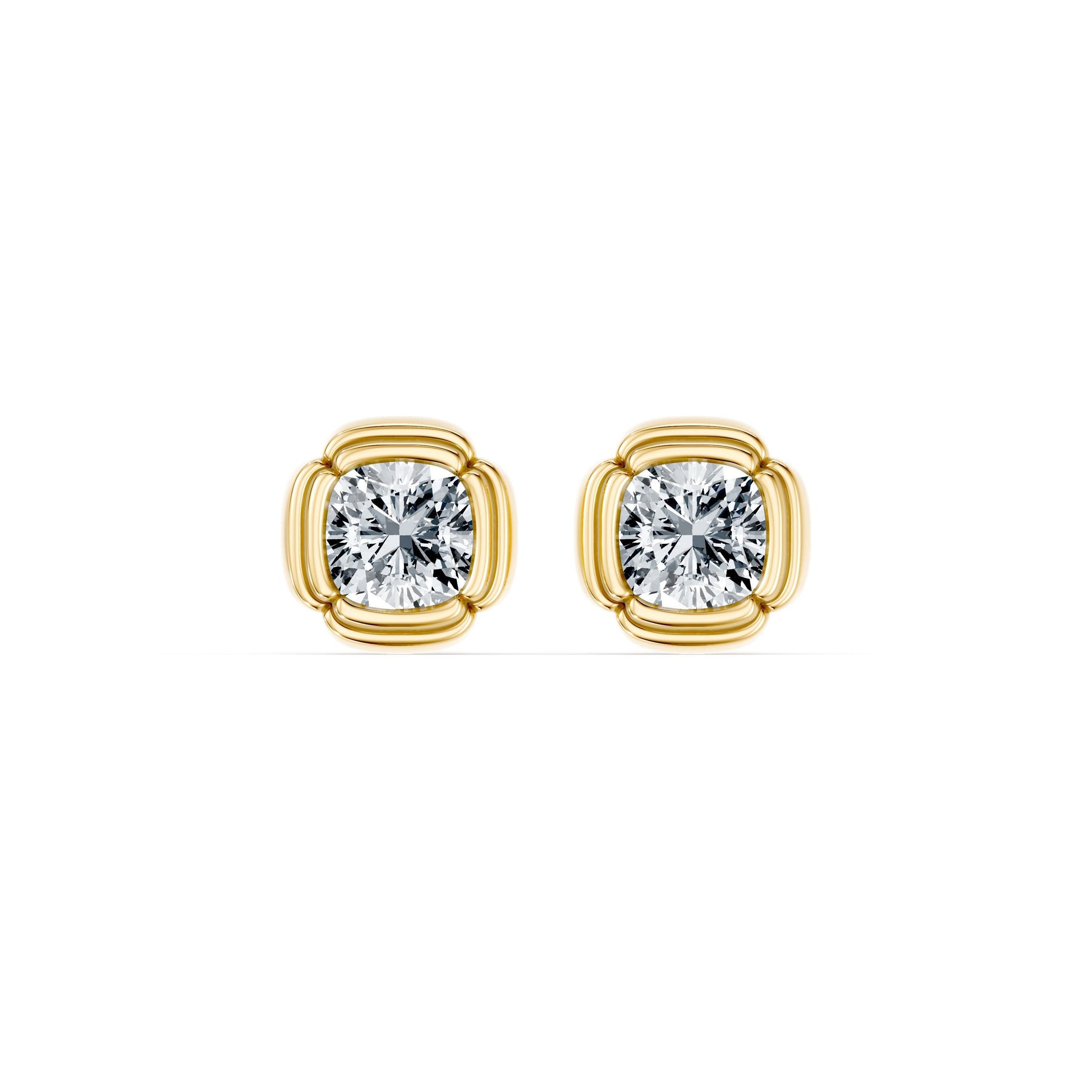 Doree Lab Diamond Cushion Studs - view 4