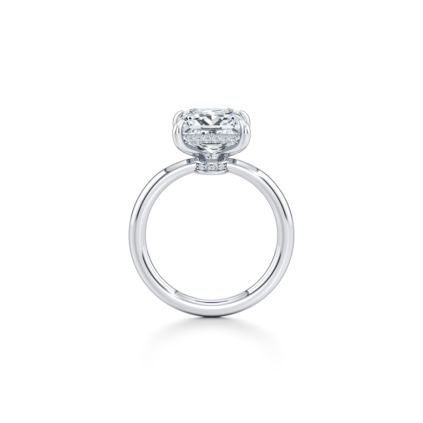 Audrey Elongated Cushion Solitaire Lab Diamond Engagement Ring - view 4