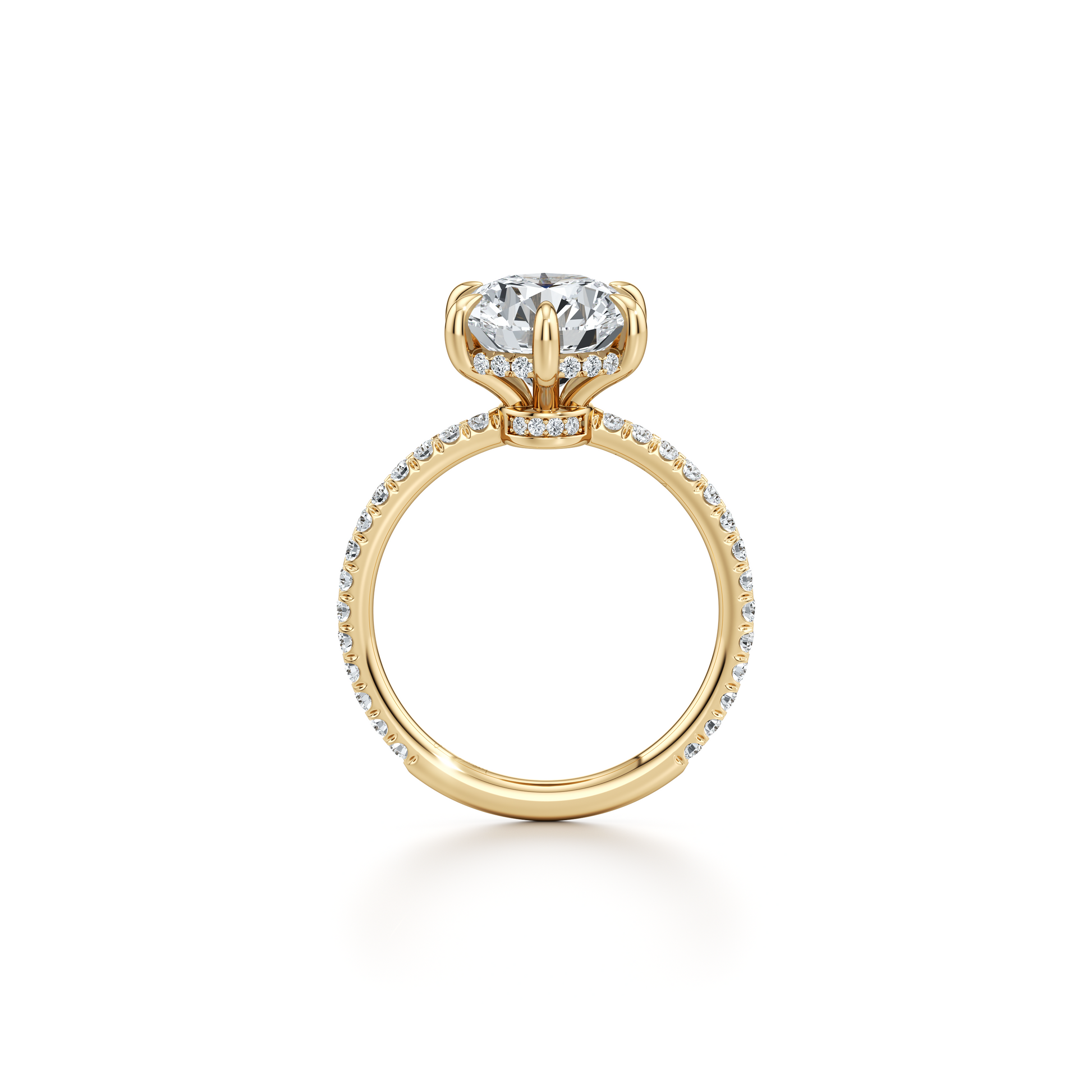 Audrey Round Brilliant 6-Prong Solitaire Lab Diamond Engagement Ring - view 8