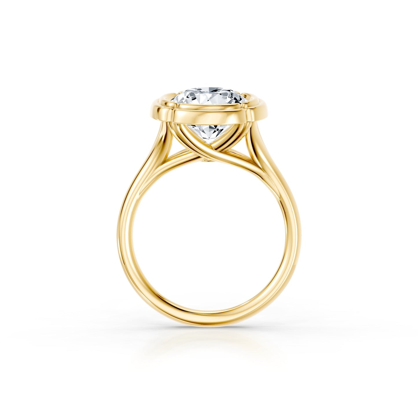 Doree Round Solitaire Lab Diamond Engagement Ring - view 9