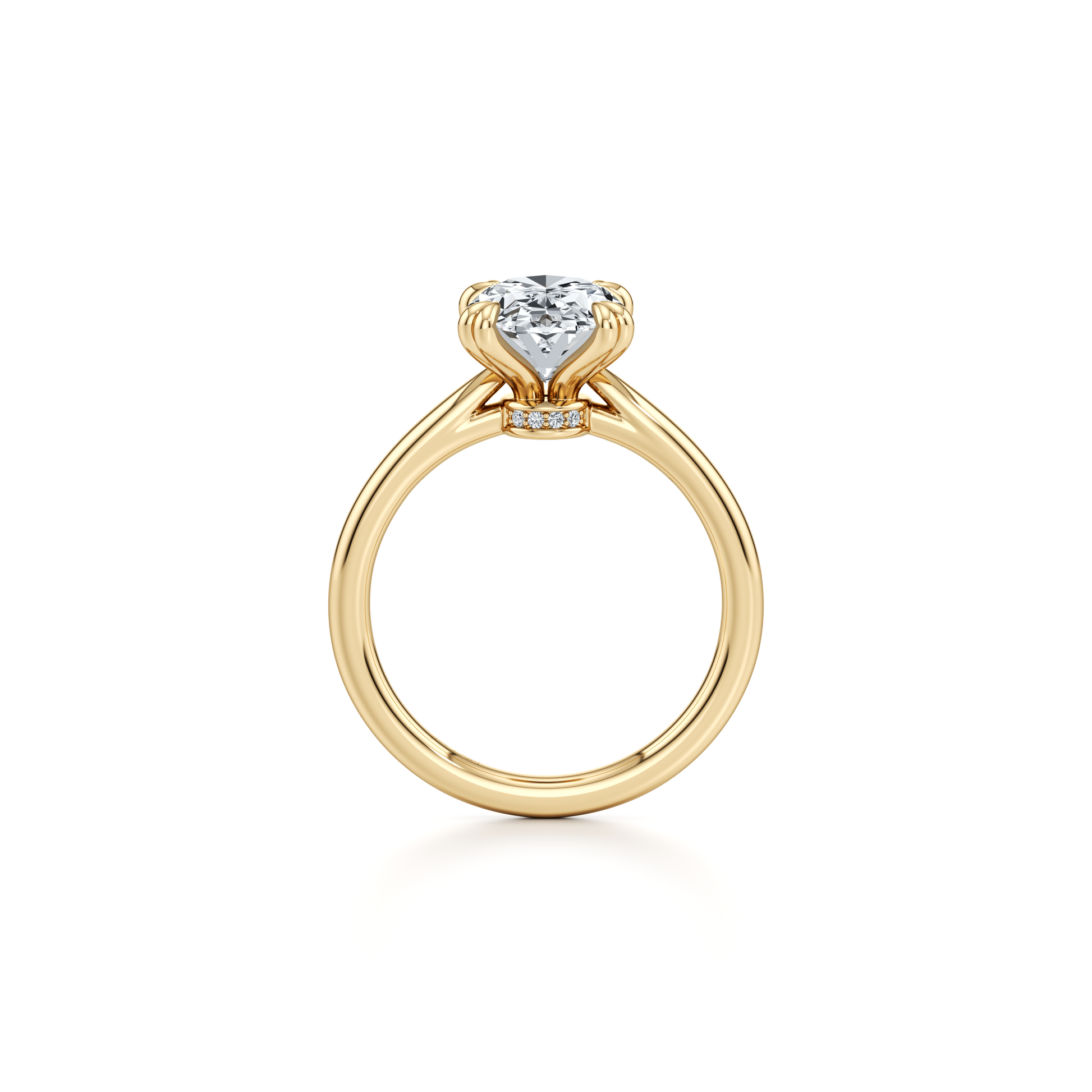 Chelsea Signature Double Prong Oval Lab Diamond Engagement Ring - view 3