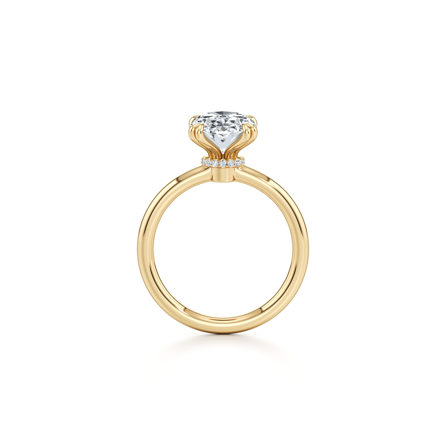 Kate Oval Solitaire Lab Diamond Engagement Ring - view 4