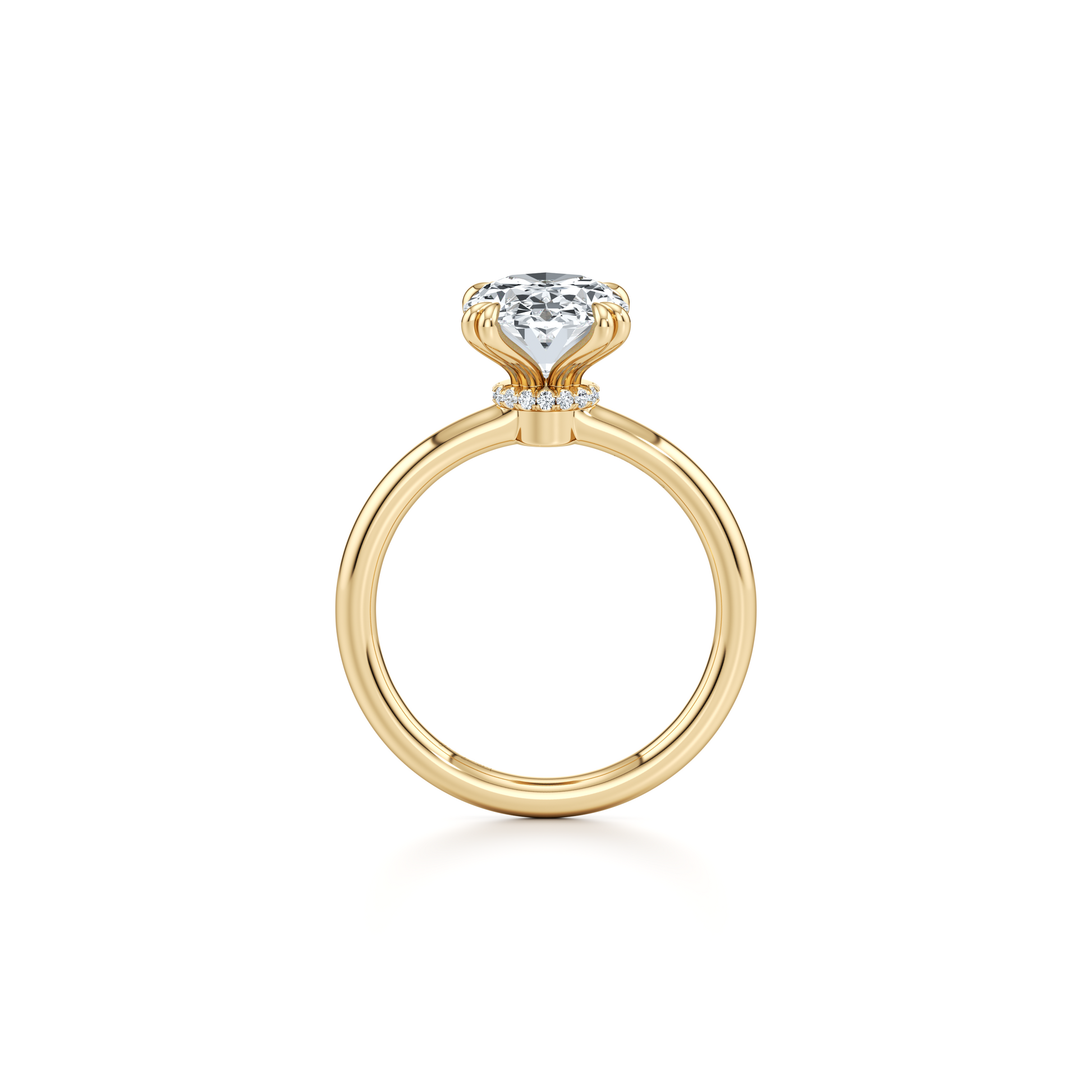 Kate Oval Solitaire Lab Diamond Engagement Ring - view 4