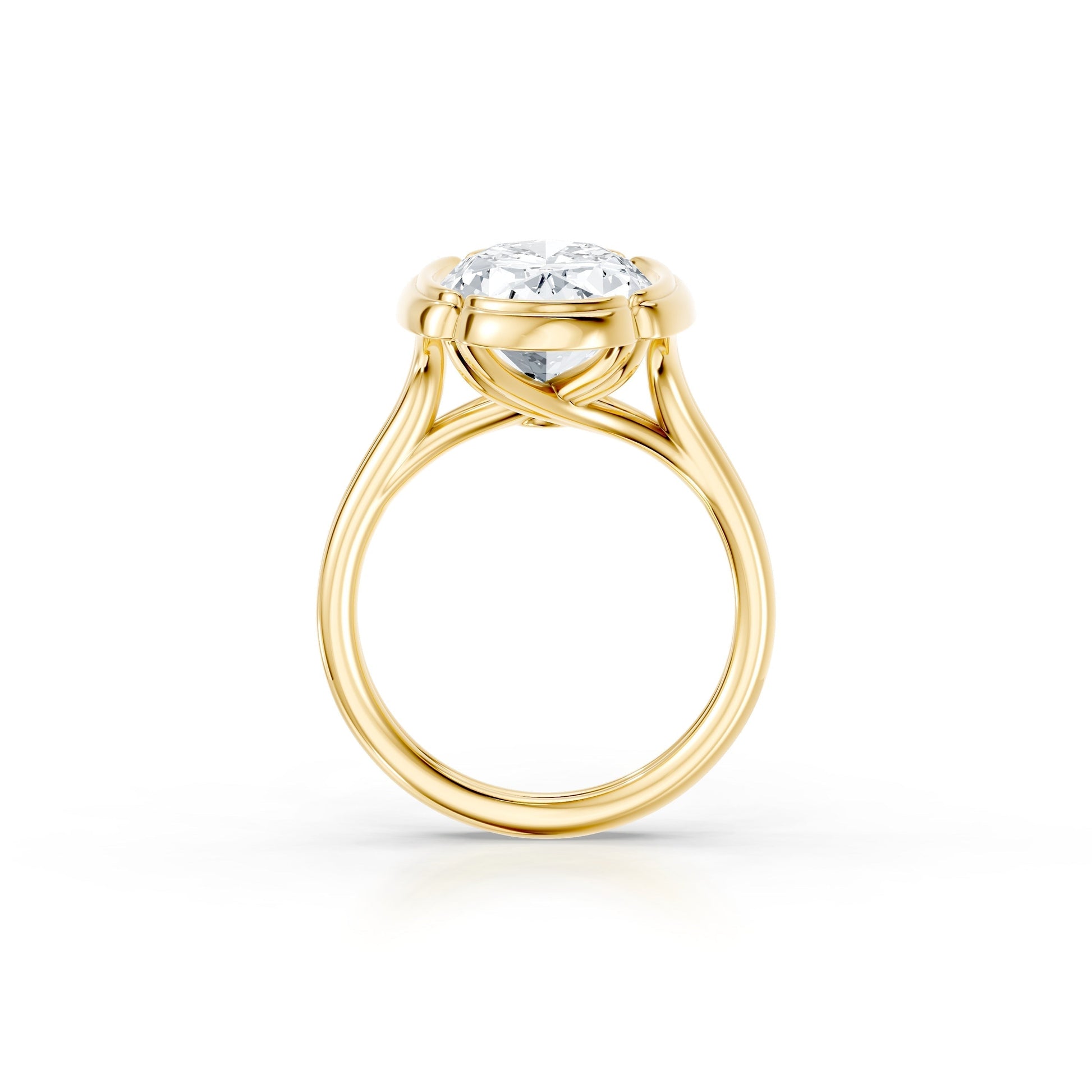 Doree Oval Solitaire Lab Diamond Engagement Ring - view 4