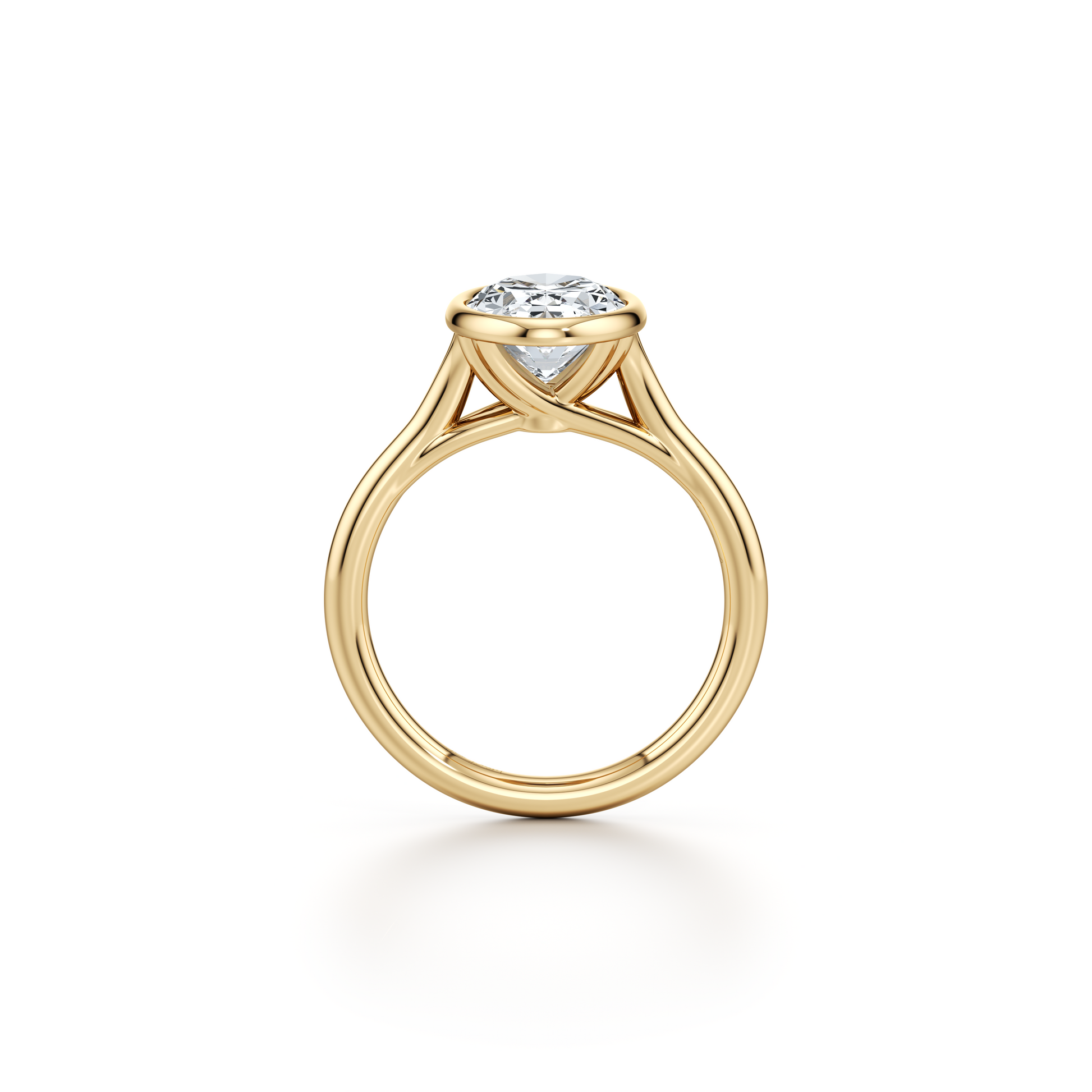 Elle Oval Bezel Solitaire Lab Diamond Engagement Ring - view 7