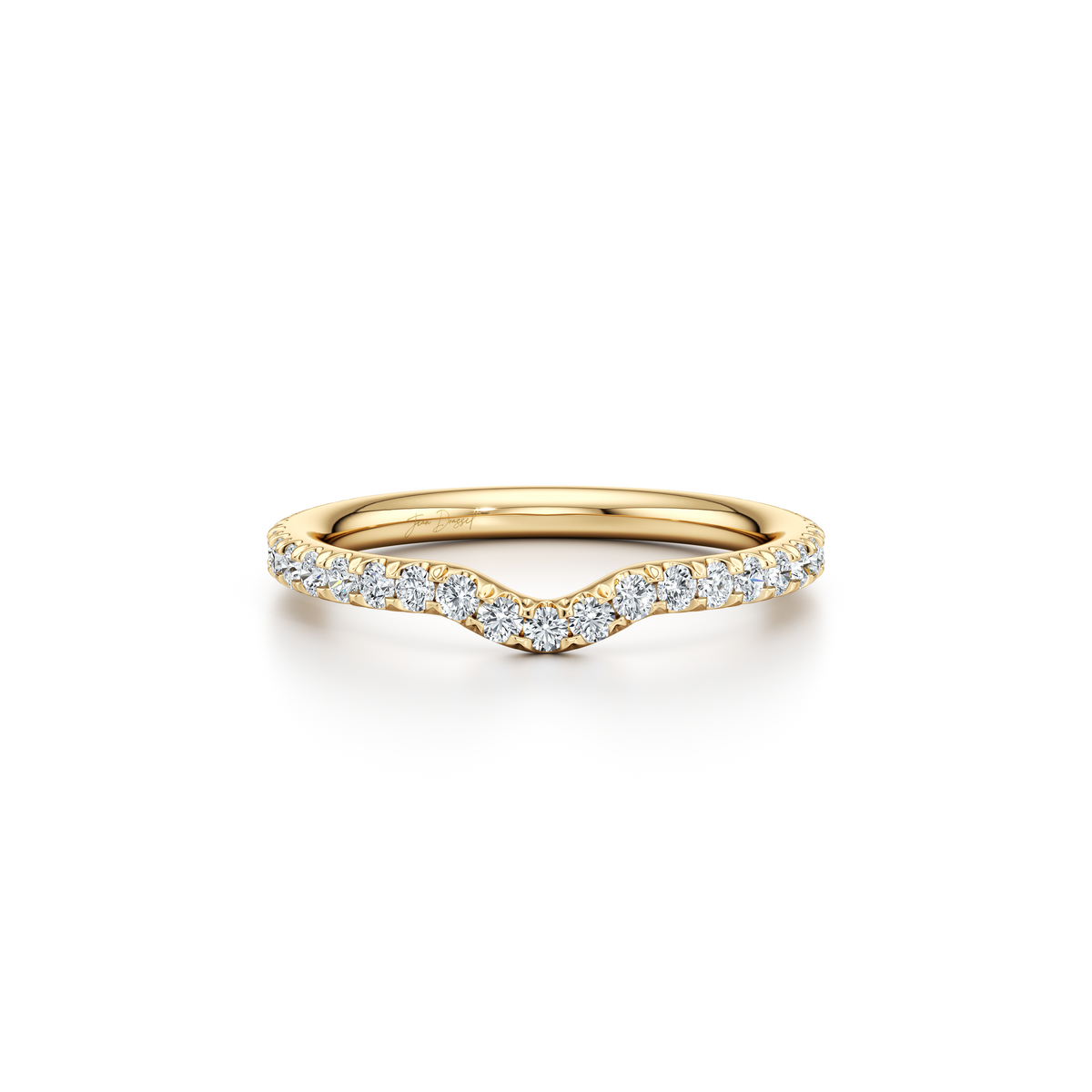 Contour Band - Three Rows Pave - view 4