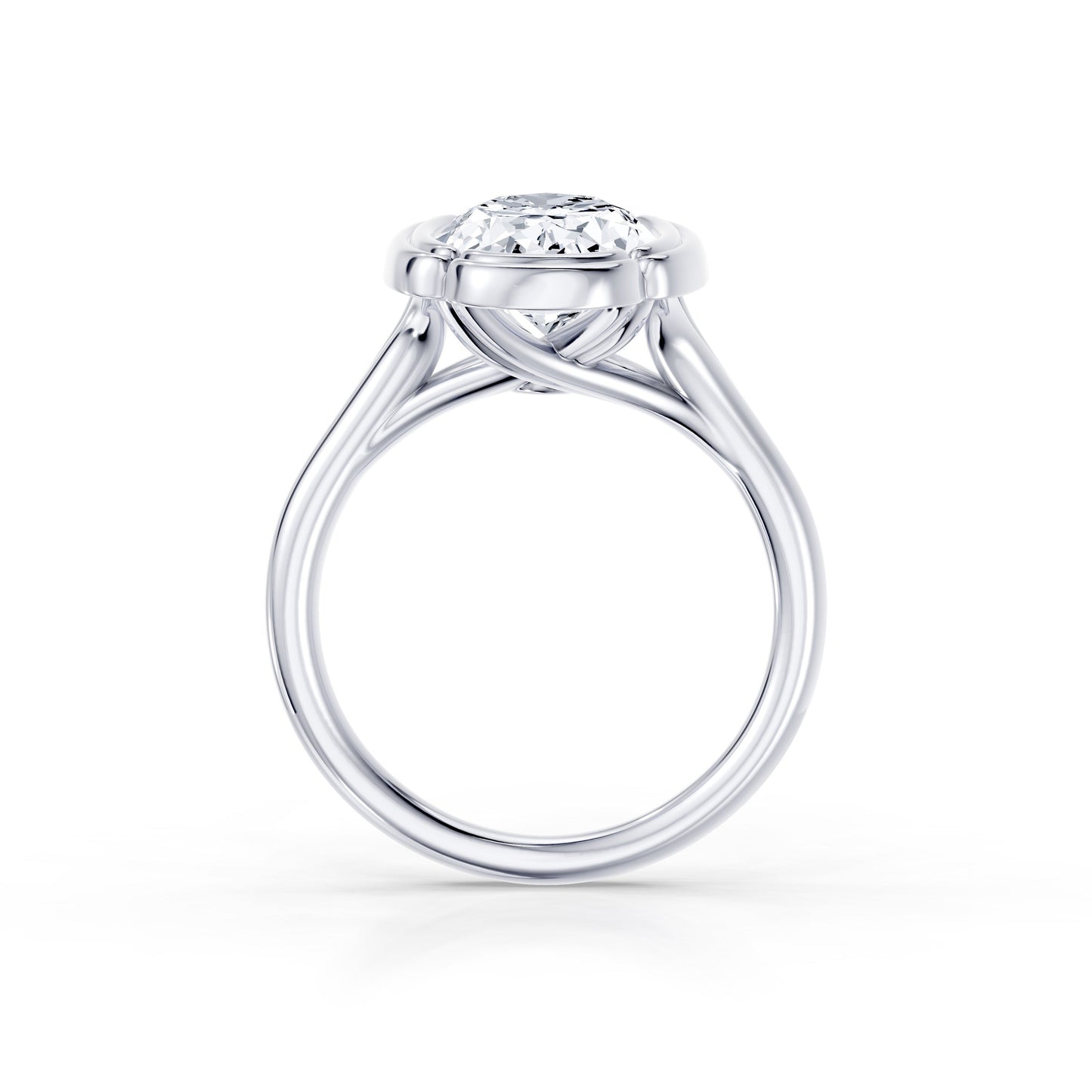Doree Emerald Solitaire Lab Diamond Engagement Ring - view 3
