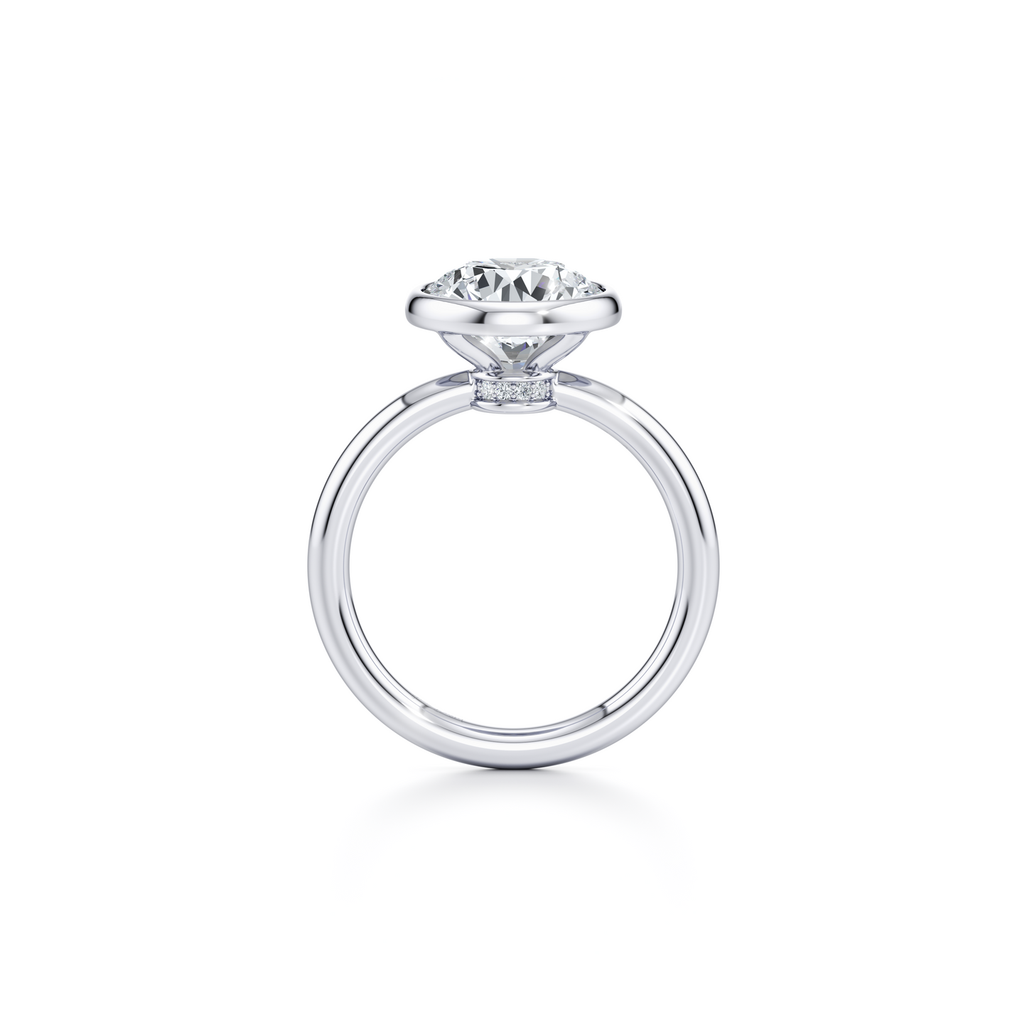 Audrey Bezel Pear Solitaire Lab Diamond Engagement Ring - view 3