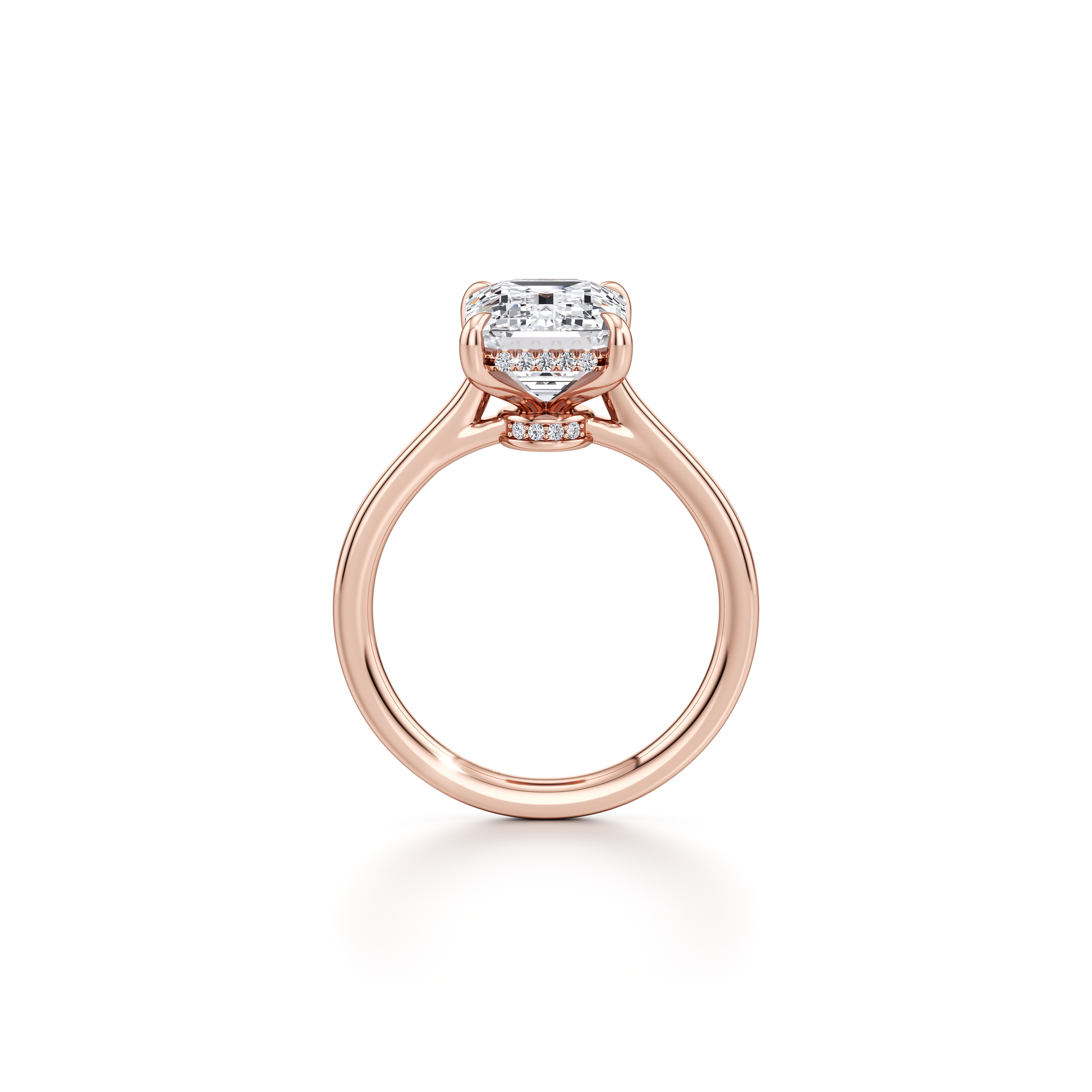 Chelsea Emerald Solitaire Lab Diamond Engagement Ring - view 4