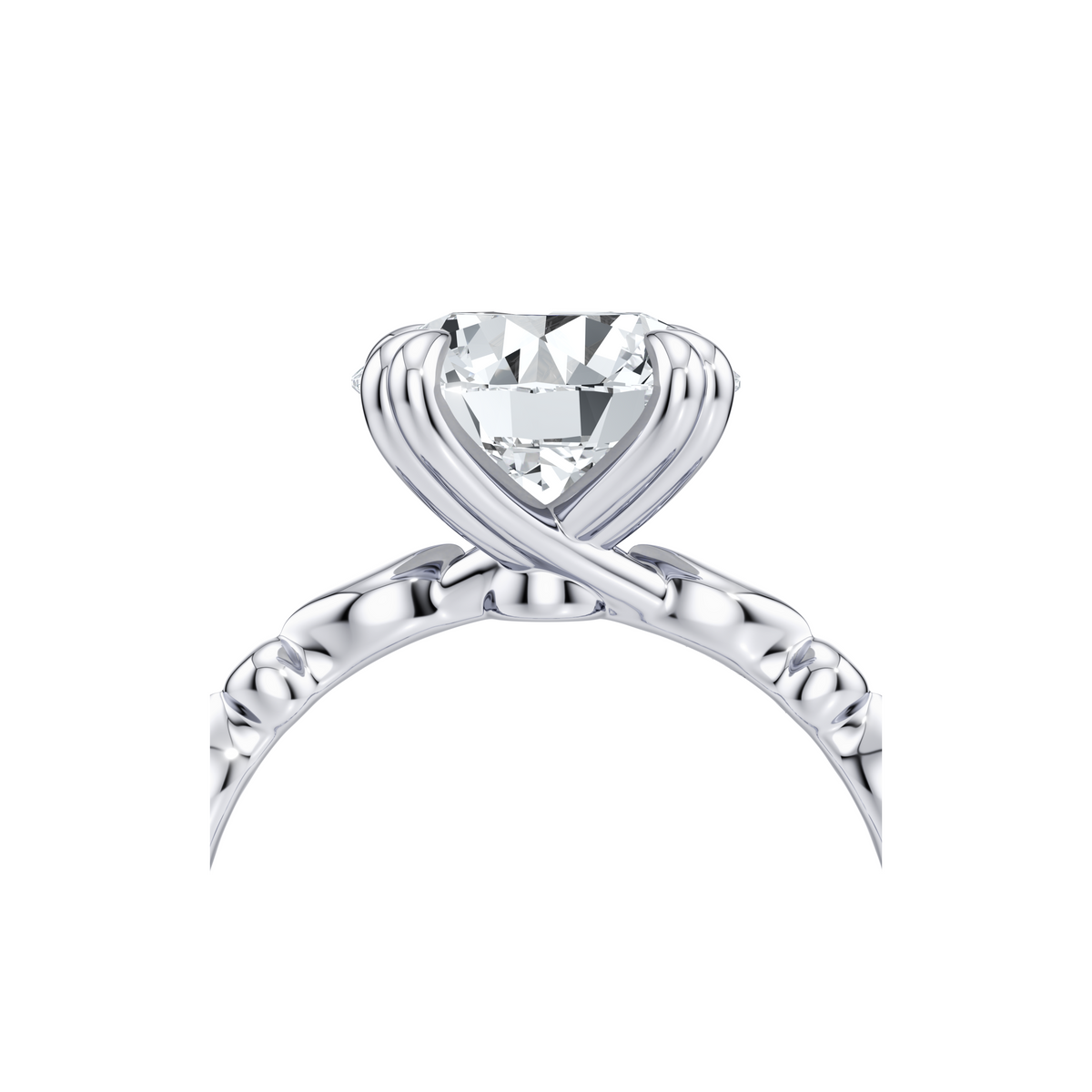 Vivienne Round Brilliant Solitaire Lab Diamond Engagement Ring - view 4