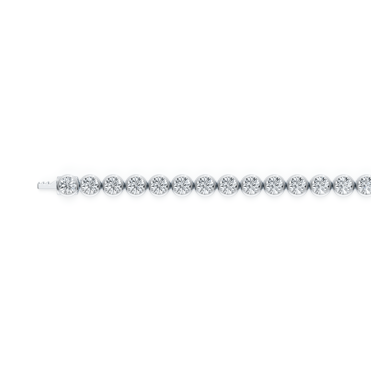 Bezel Set Round Brilliant Lab Diamond Tennis Bracelet - view 4