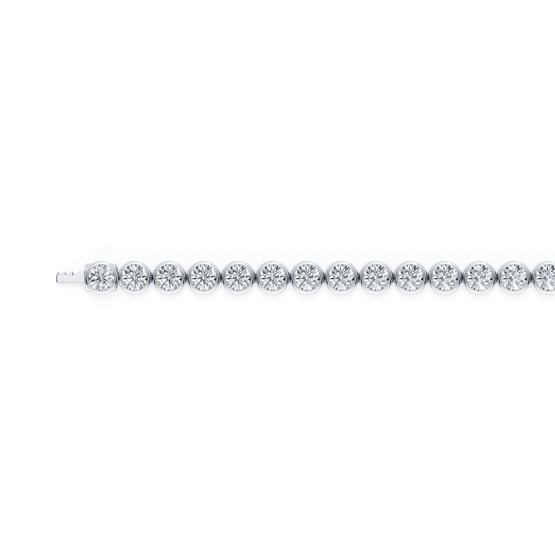 Bezel Set Round Brilliant Lab Diamond Tennis Bracelet - view 4