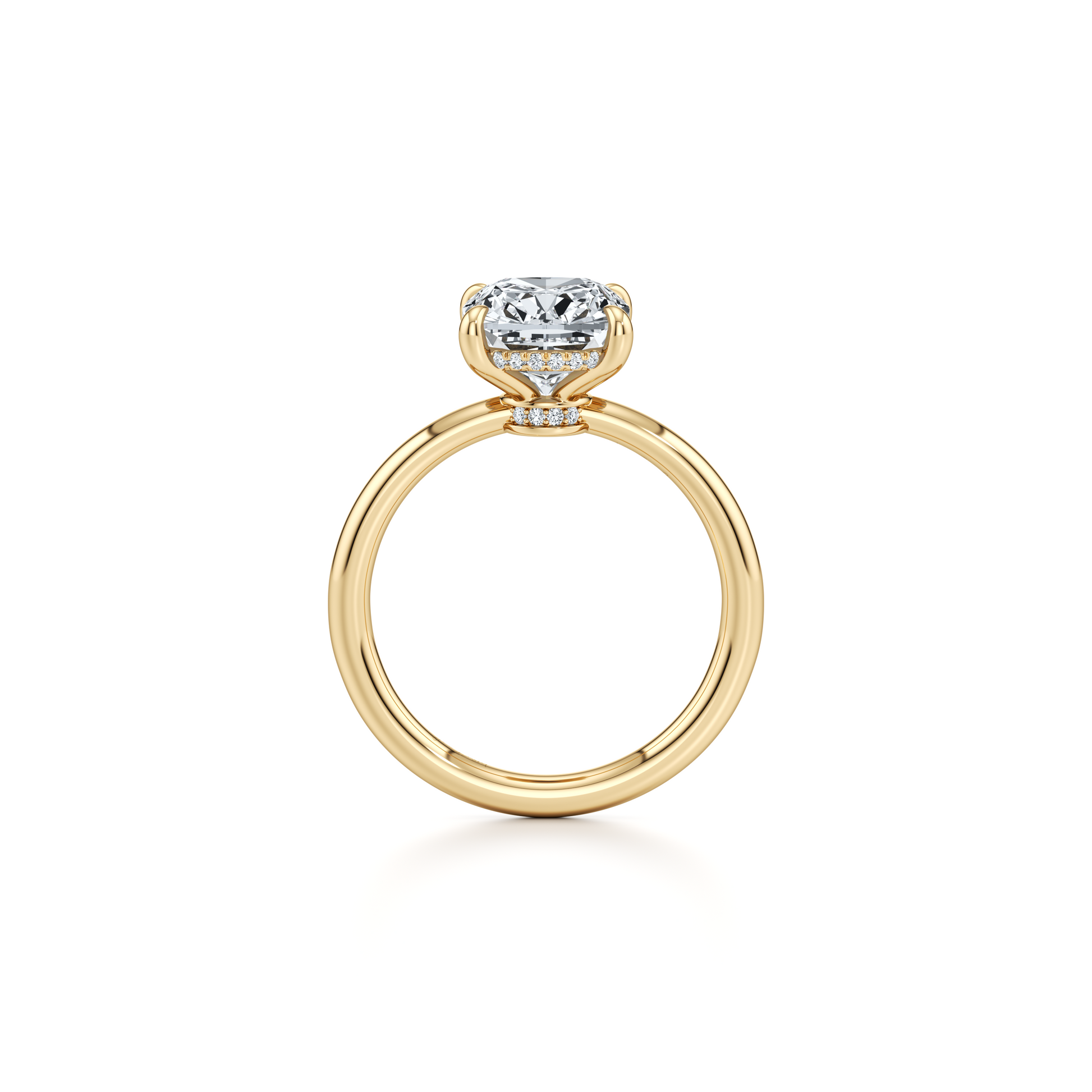 Audrey Bezel Antique Cushion Solitaire Lab Diamond Engagement Ring - view 11