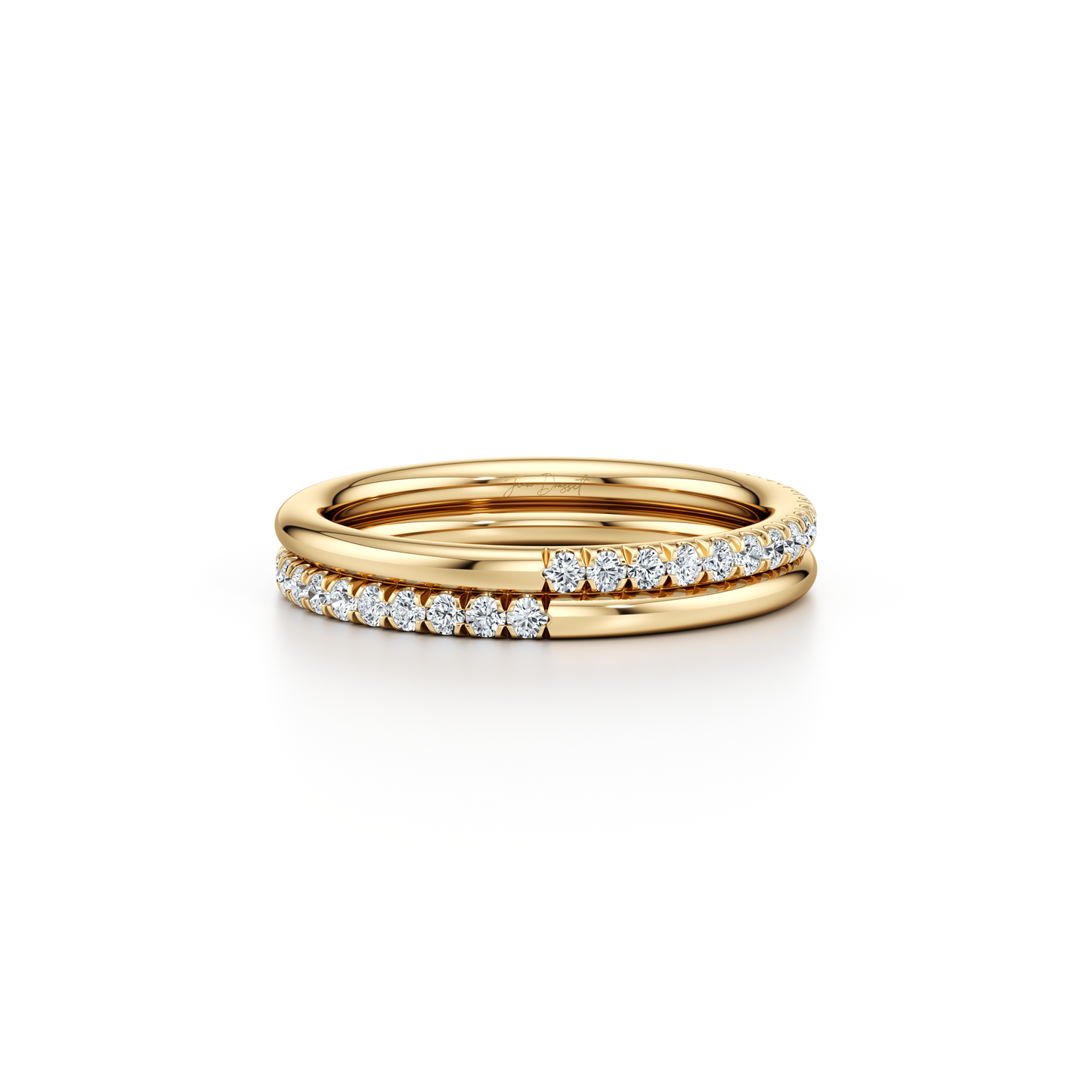 Elle 50/50 Pave Lab Diamond Band - view 4