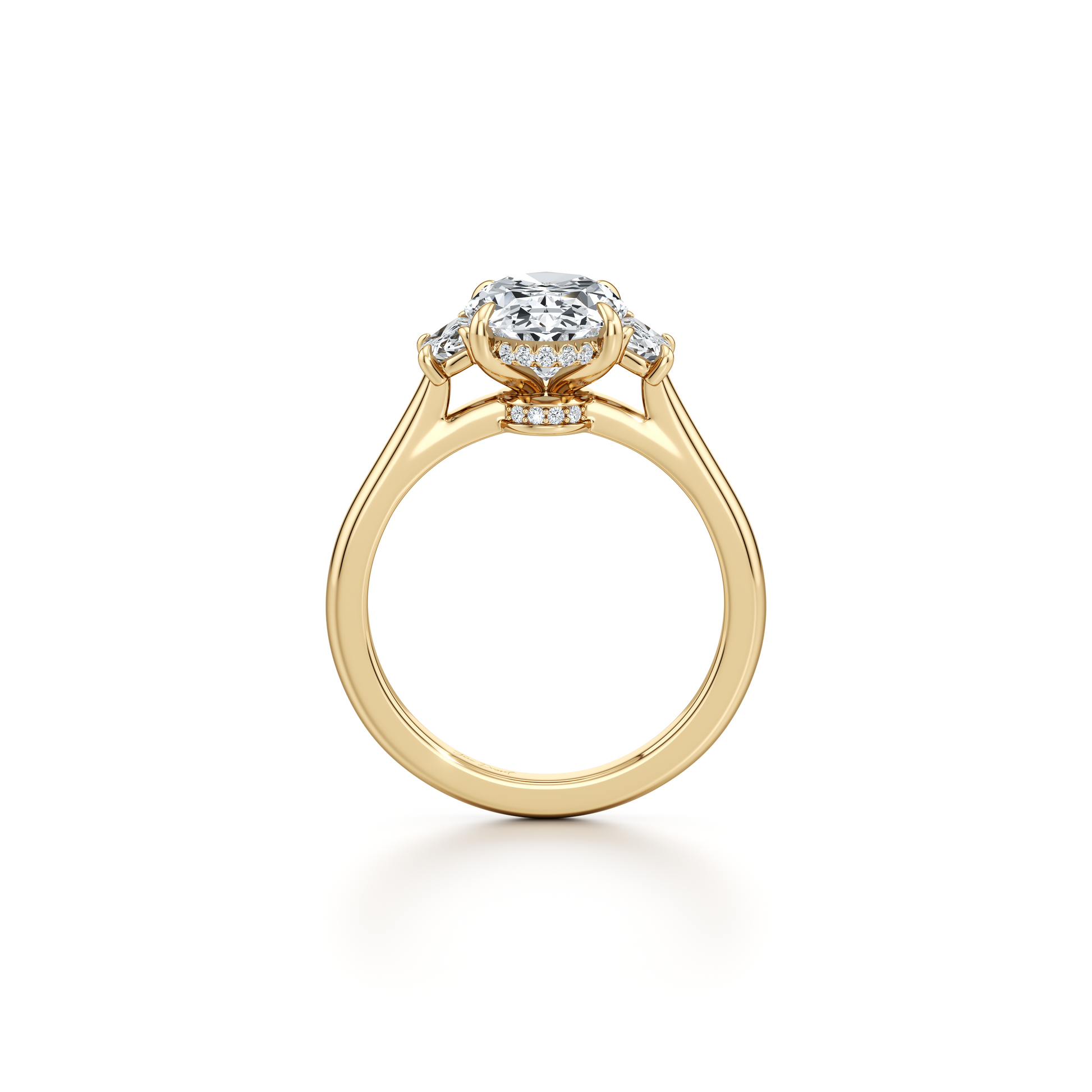 Chelsea Oval Cut Three Stone Lab Diamond Engagement Ring - view 3