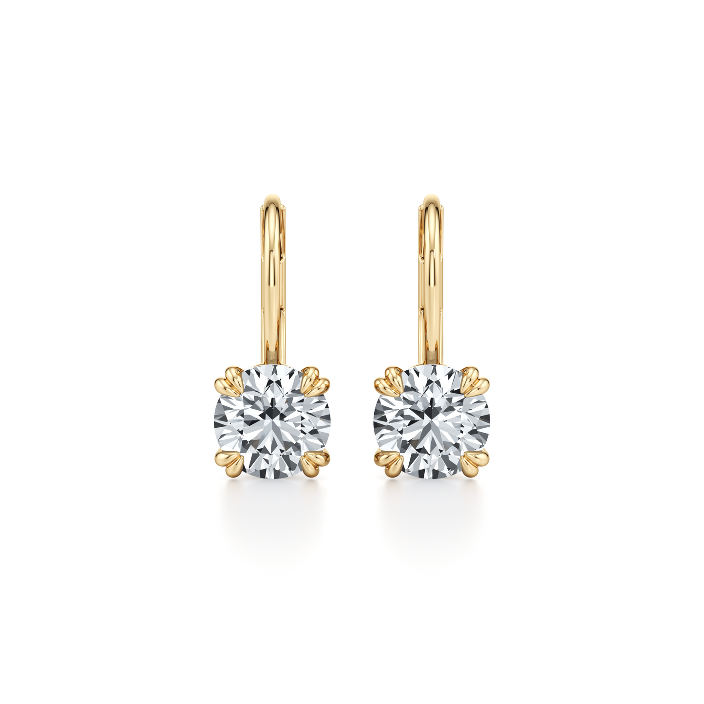 Elle Round Brilliant Leverback Earrings - view 4