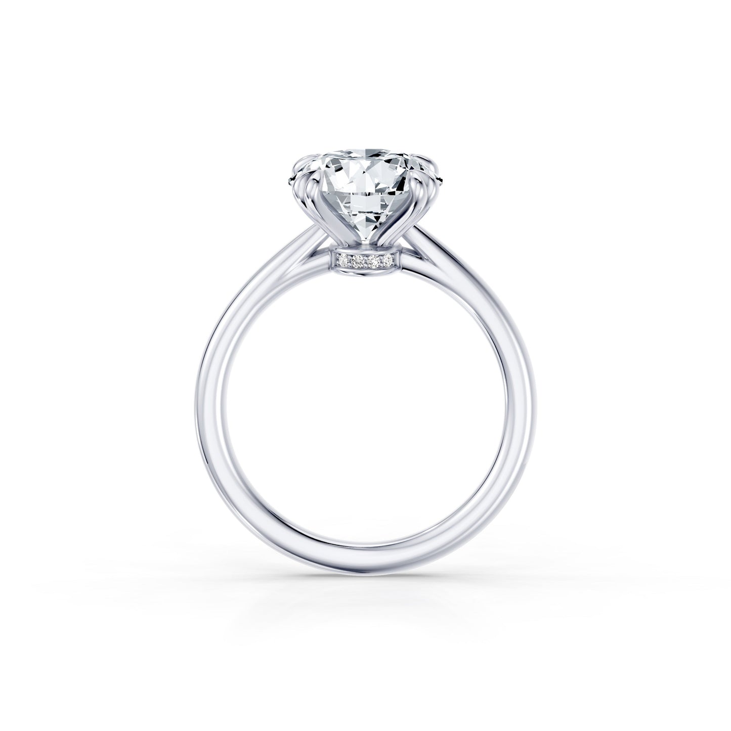 Chelsea Signature Double Prong Oval Lab Diamond Engagement Ring - view 7