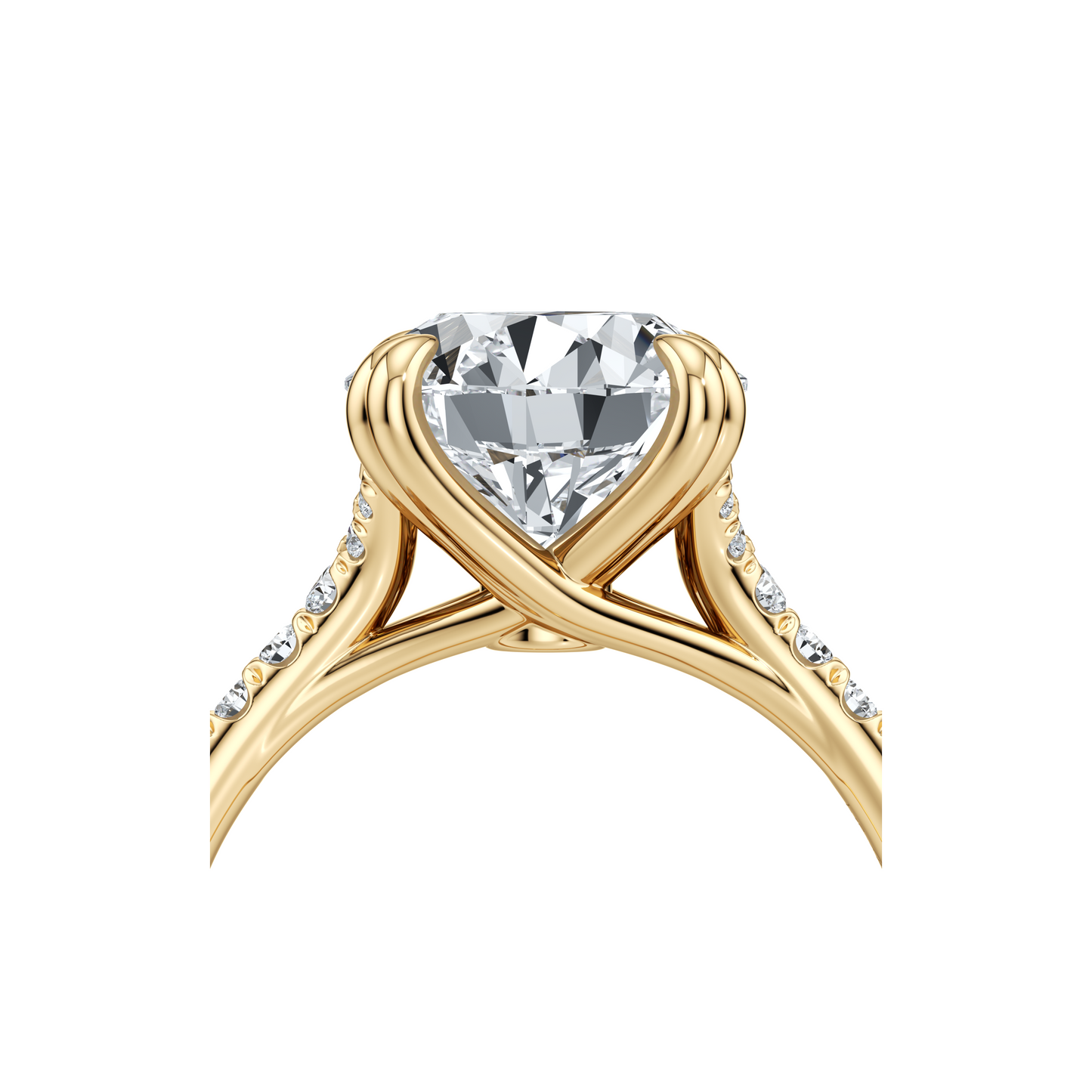 Elle Round Cut Solitaire Lab Diamond Engagement Ring - view 10