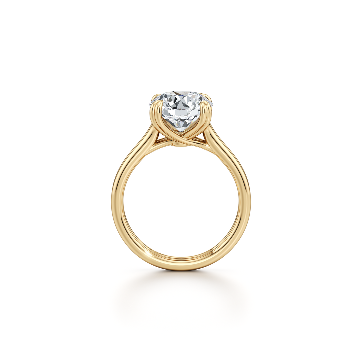 Elle Round Brilliant Solitaire Lab Diamond Engagement Ring - view 7