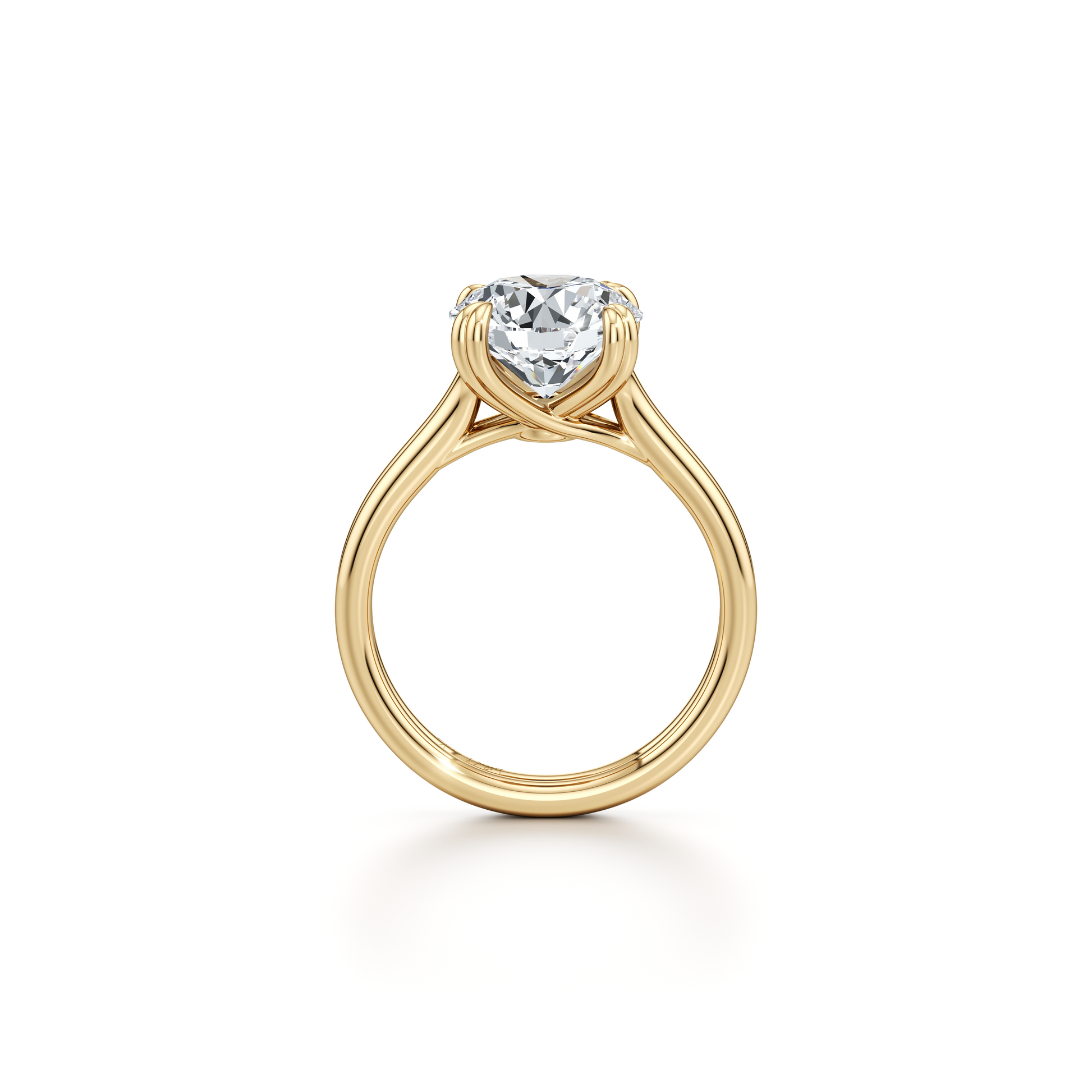 Elle Round Brilliant Solitaire Lab Diamond Engagement Ring - view 7