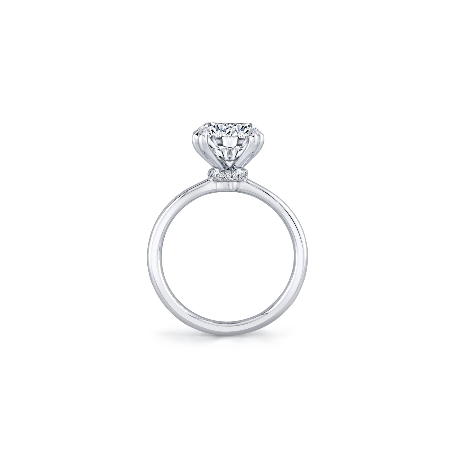 Kate Elongated Cushion Solitaire Lab Diamond Engagement Ring - view 3
