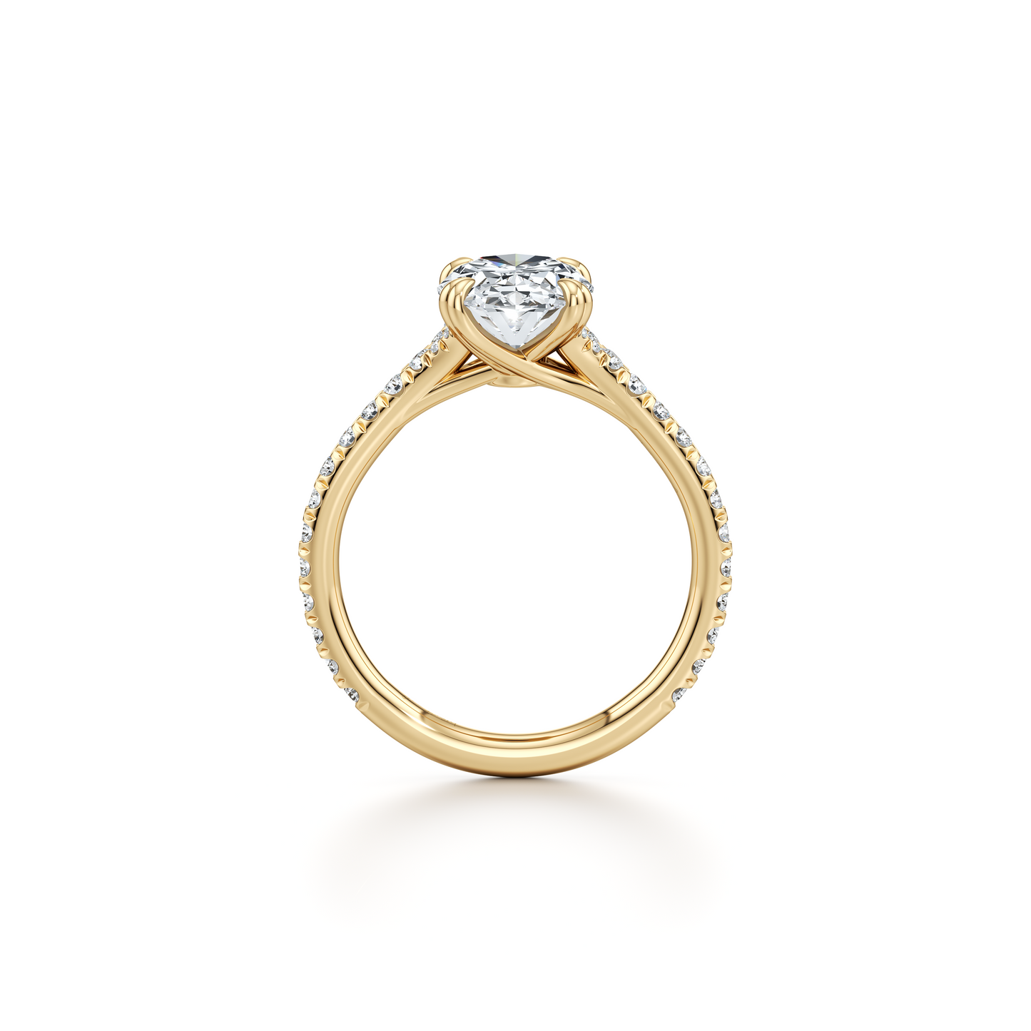 Elle Oval Shape Solitaire Lab Diamond Engagement Ring - view 6