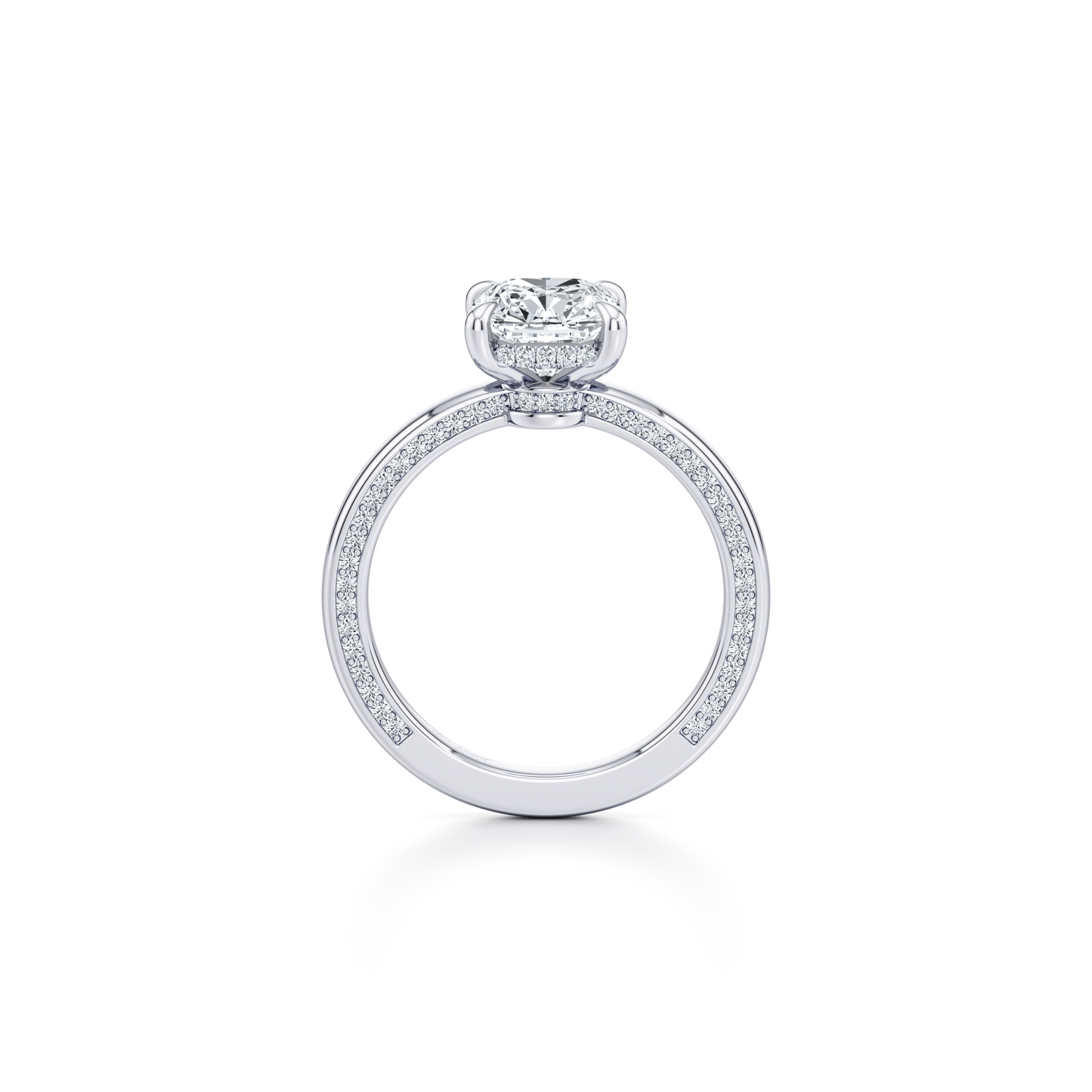 Hayden Antique Cushion Cut Solitaire Lab Diamond Engagement Ring - view 3