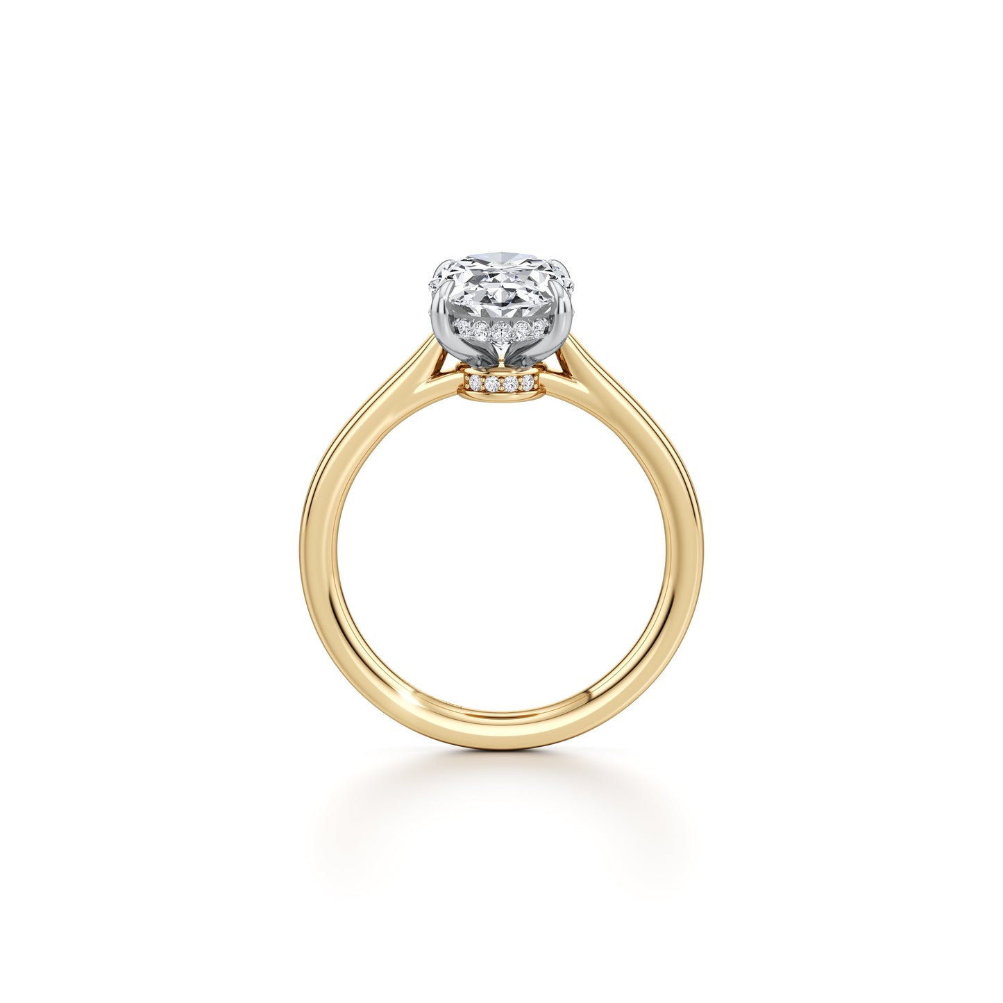 Chelsea Oval Solitaire Lab Diamond Engagement Ring - view 4