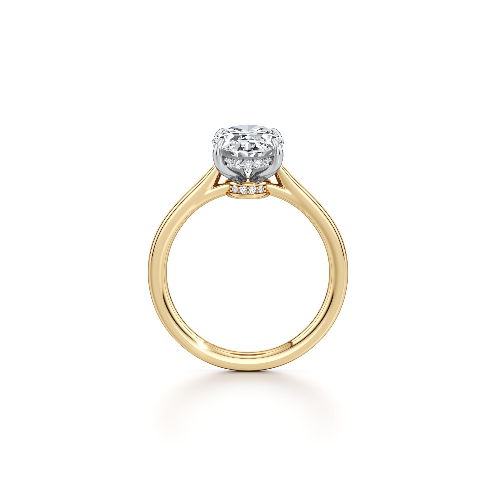 Chelsea Oval Solitaire Lab Diamond Engagement Ring - view 4